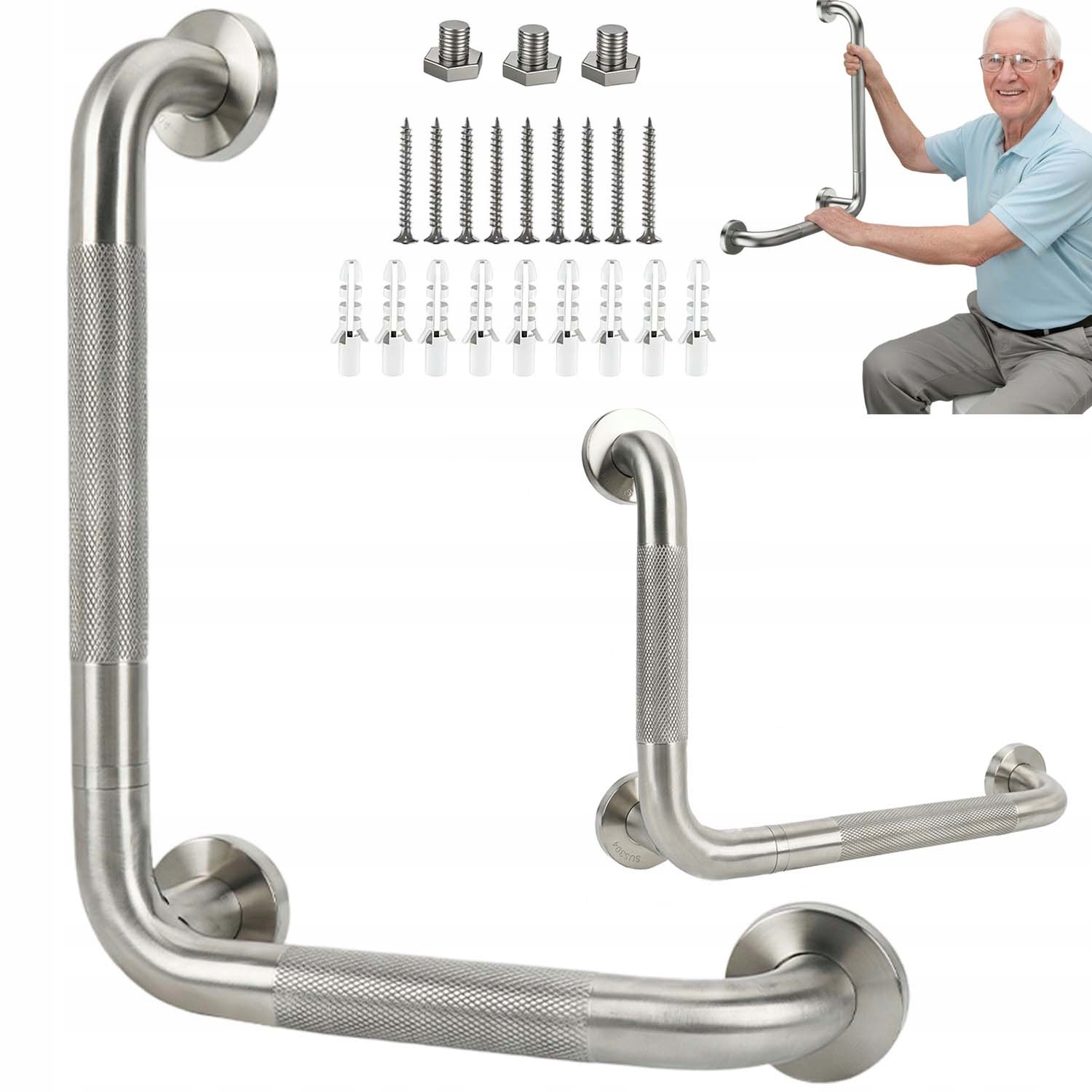 Poręcz 30X40CM , Uchwyt Schodowy, Balustrada W Kształcie Litery L Do Wanny