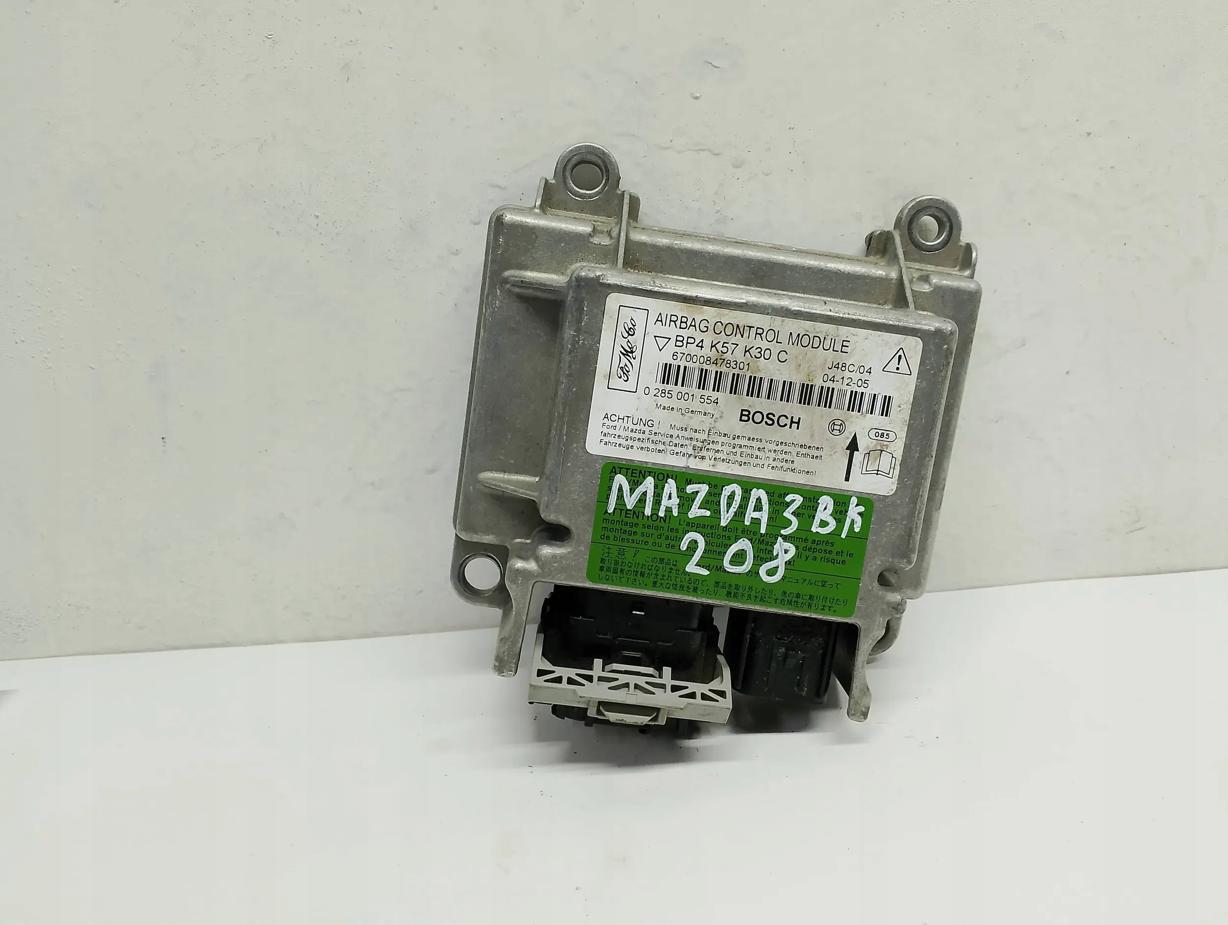 modulo SENSOR airbag MAZDA 3 BK BP4K57K30C