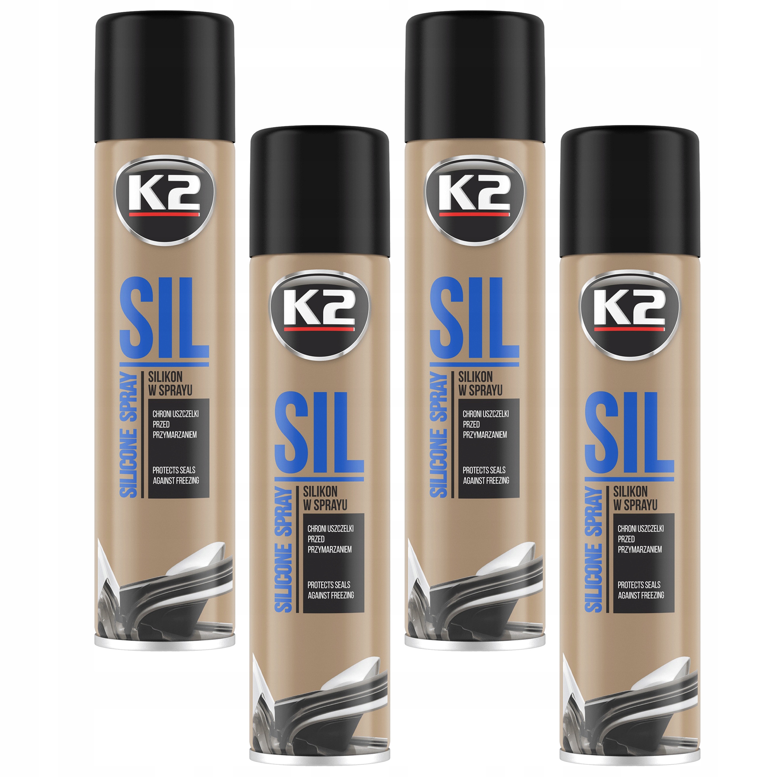 4x Silikon do uszczelek samochodowych K2 Sil 300ml konserwacji środek spray