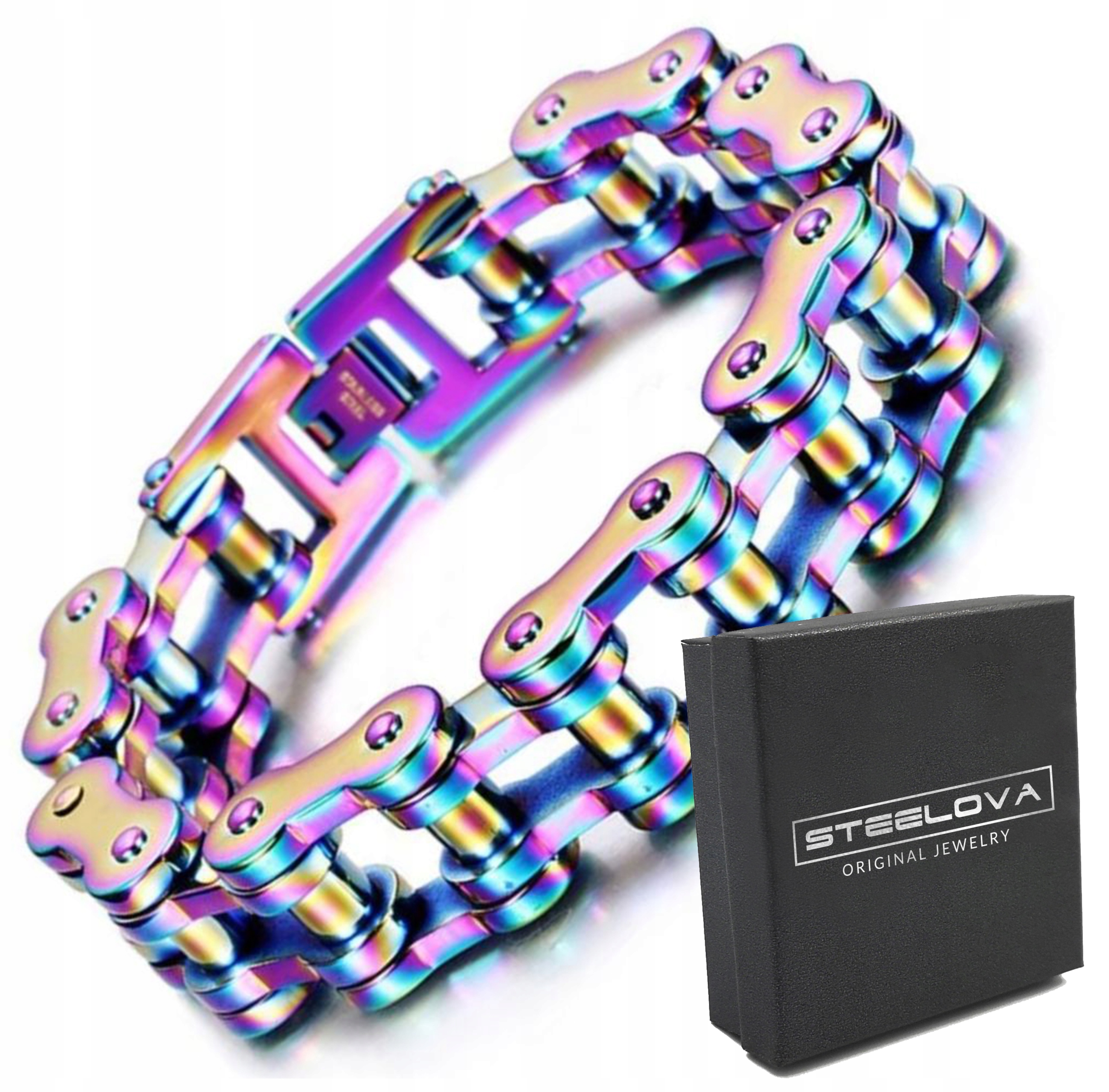 Masivní barevný náramek typu Bike Chain, řetěz na kolo