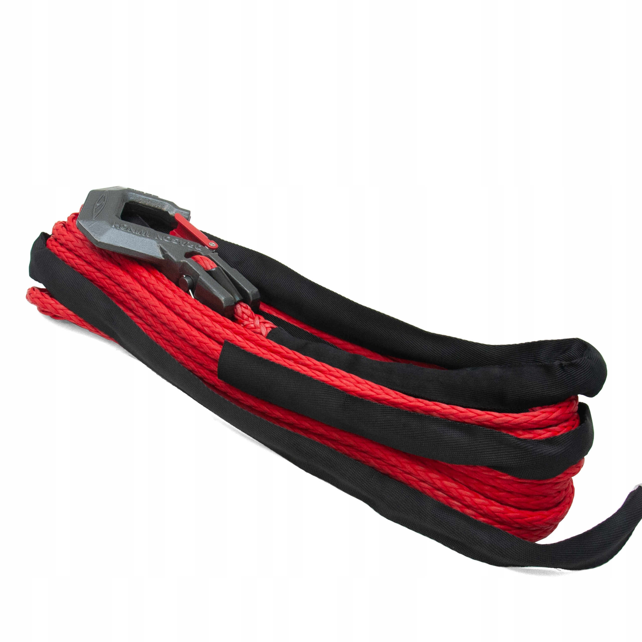 Dragon Winch Syntetické lano 30 m 9 mm s hákem pro naviják Červené