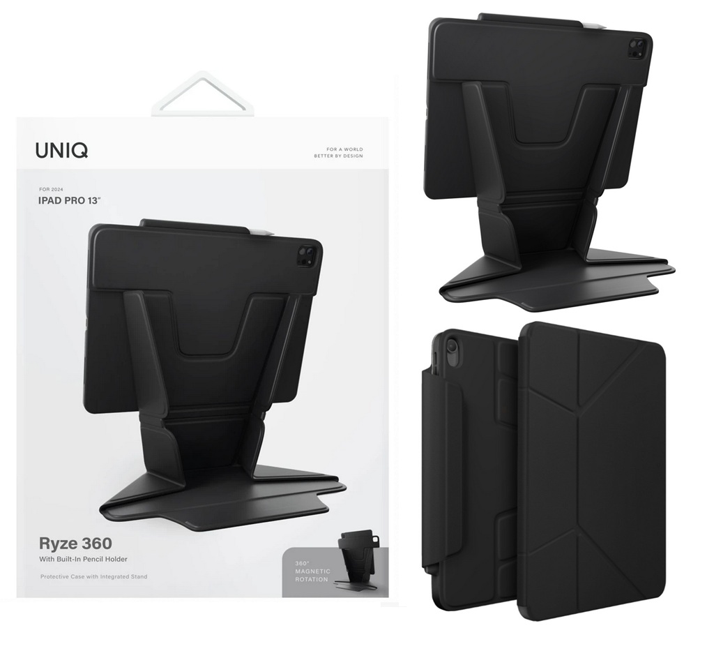 Originální Pouzdro Uniq Ryze 360 pro Ipad Pro 13 M5 M4 Černé
