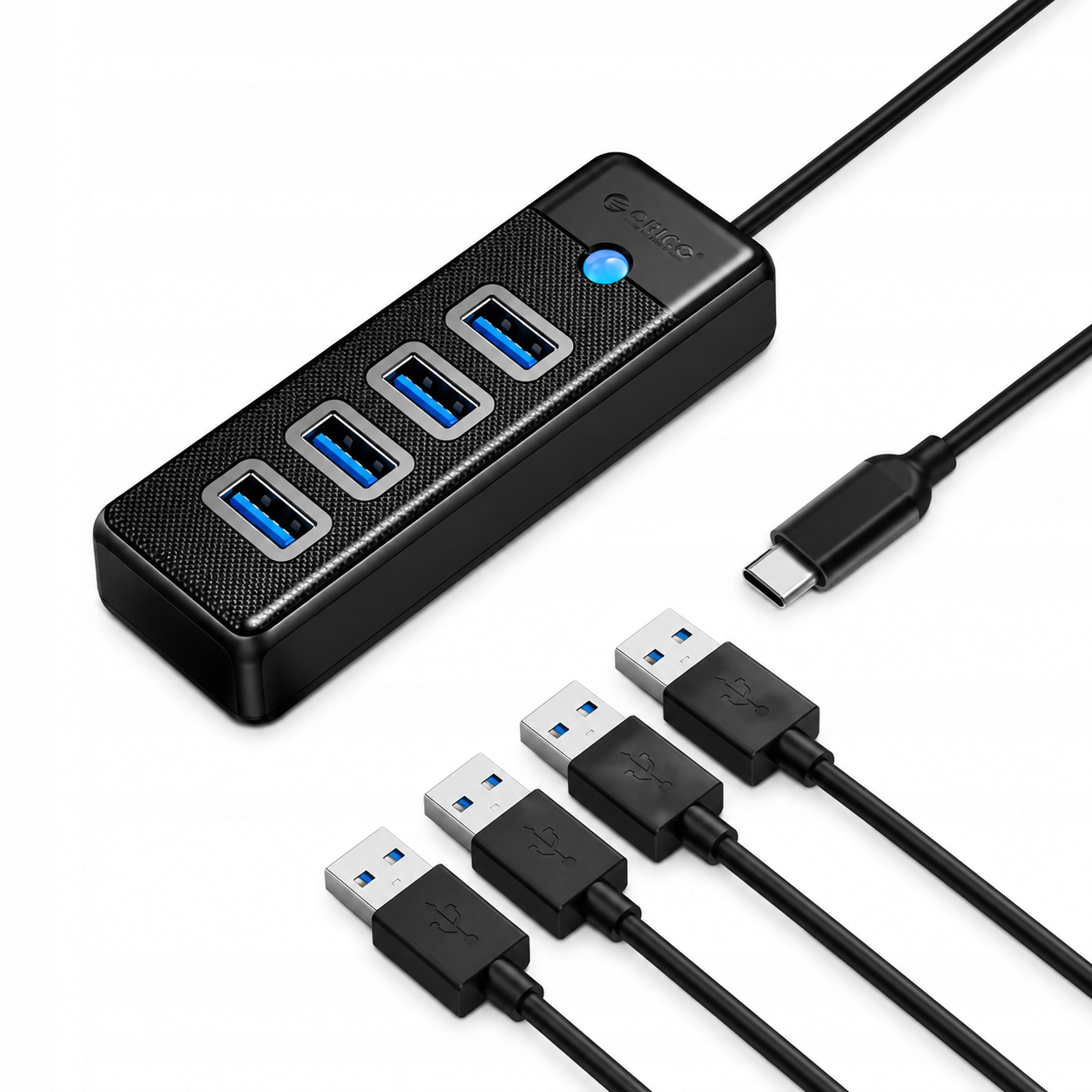 Hub Usb Orico PW4U- C3 4- portowy Usb- A 3. 0 1m czarny Orico
