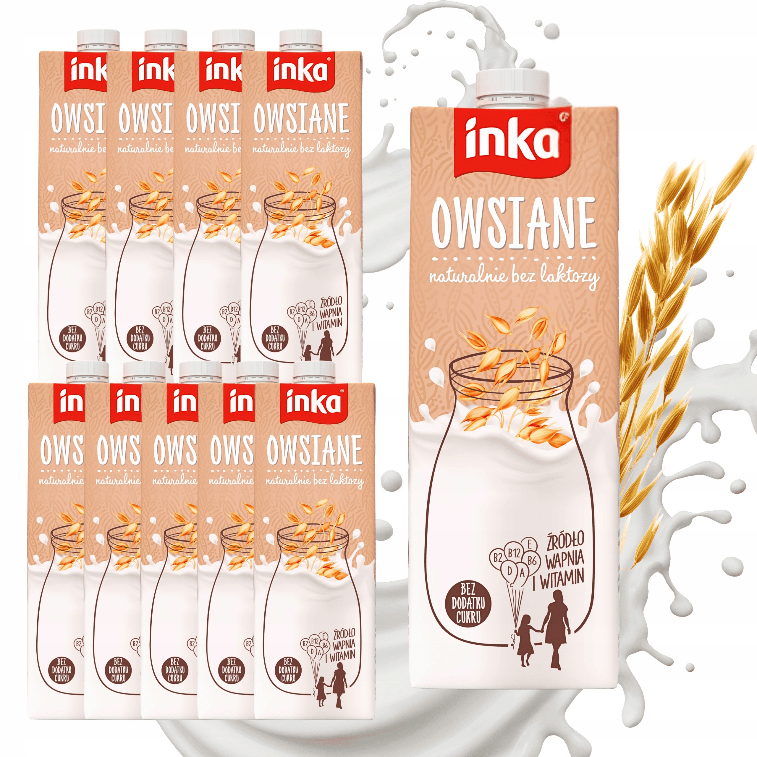 Levně Inka ovesný nápoj s vápníkem a vitamíny Uht bez laktózy veganský 10 x 1 l