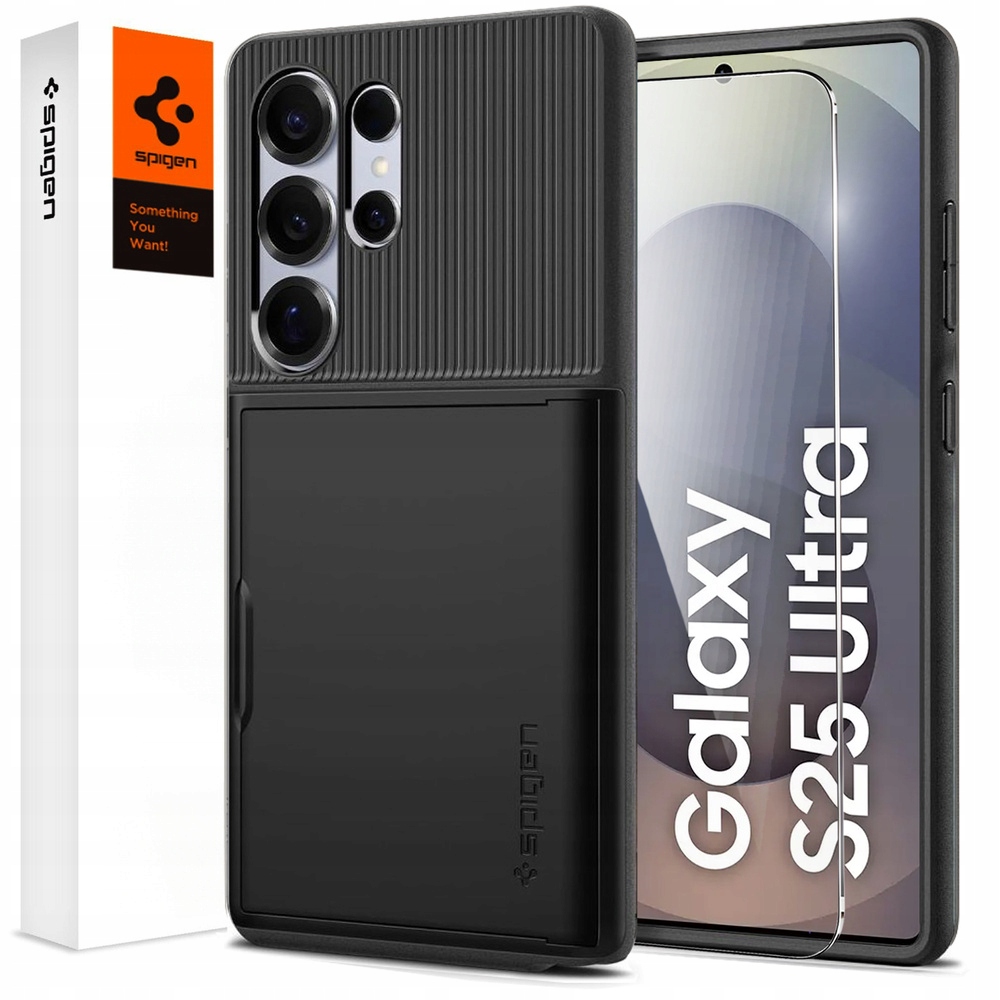 Pouzdro Spigen pro Samsung Galaxy S25 Ultra s prostorem pro karty Sklo 9H
