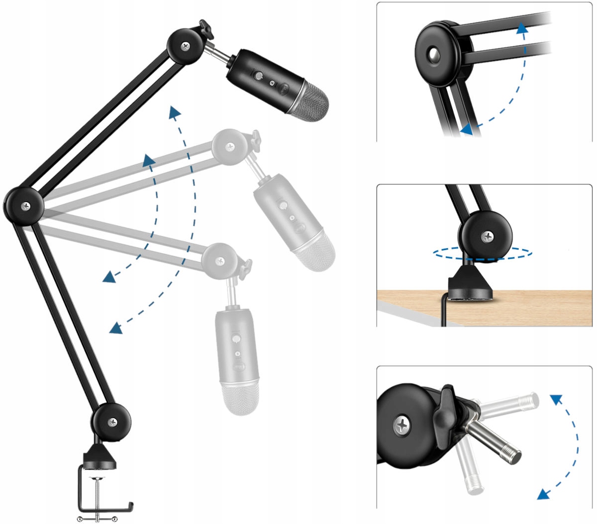 MOZOS SB36 V2 RAMIĘ MIKROFONOWE PROFESJONALNY WYSIĘGNIK STUDYJNY Typ uchwyt