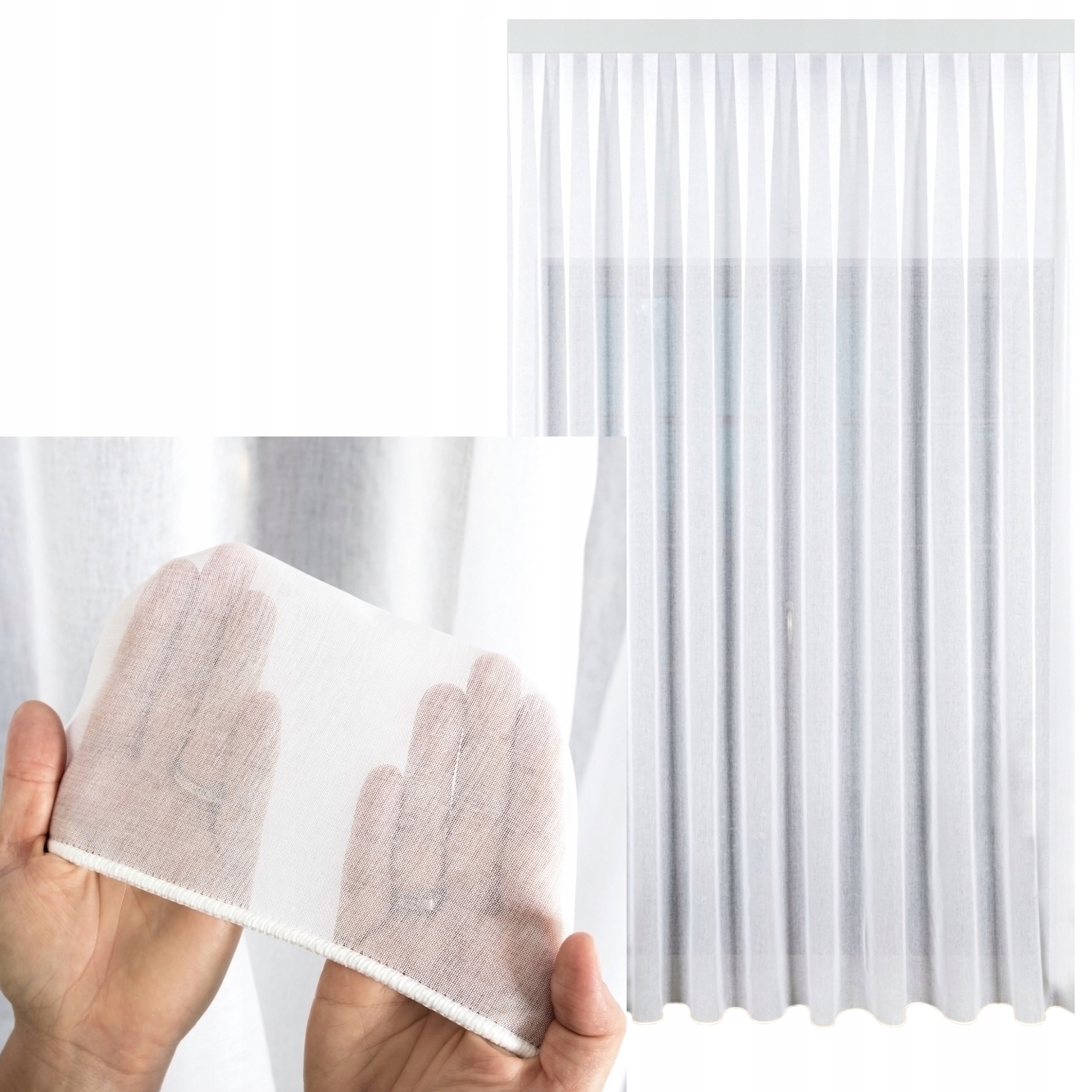 Hotová Záclona Bílá Etamina Na Pásku S Olovnicí Do Obývacího Pokoje 450x255