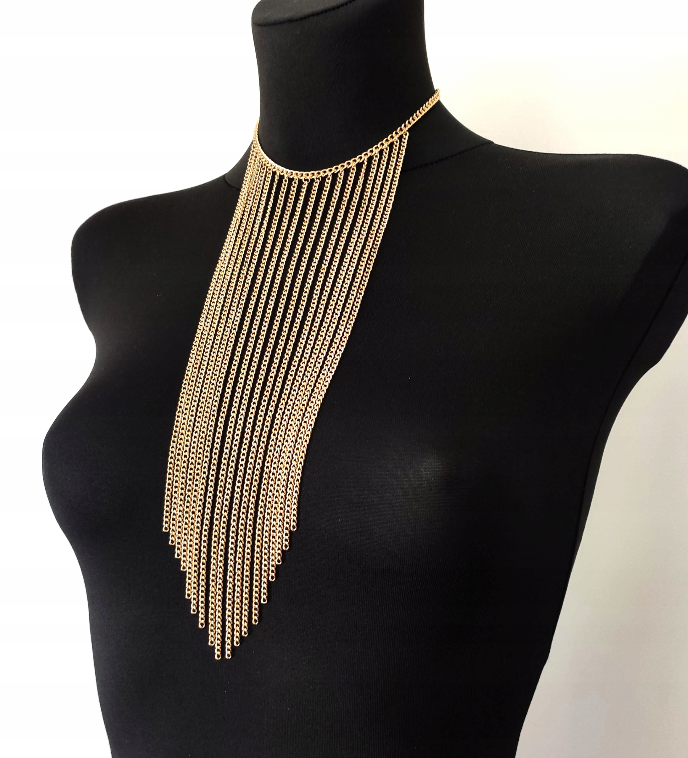 Náhrdelník kolia řetízky visící na dlouhém Valentýnu dárek