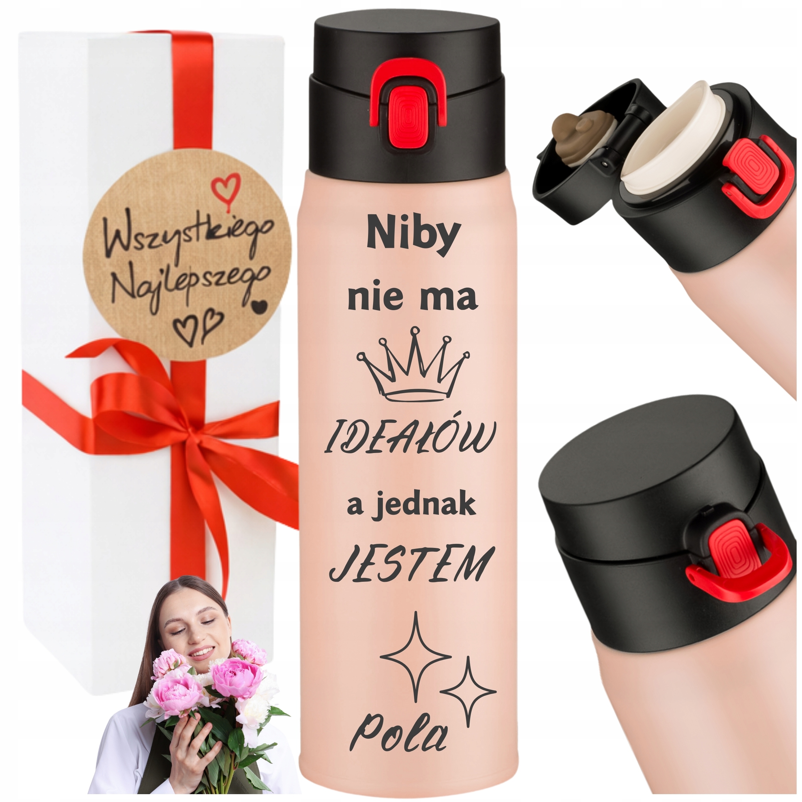 Kubek Termiczny Termos z Grawerem na Kawę na Urodziny Dla Niej