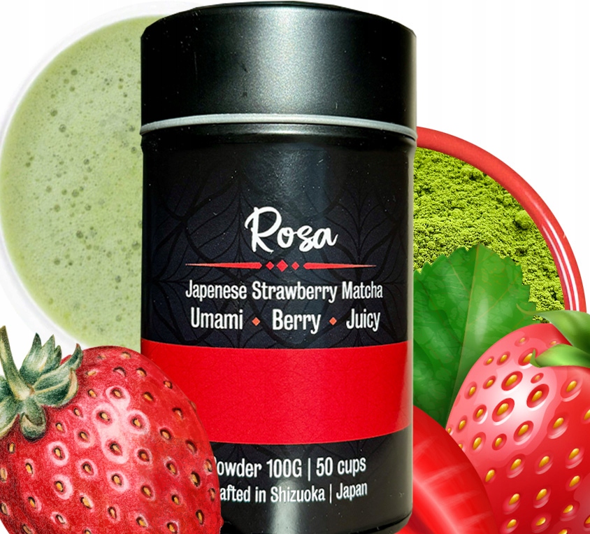 Strawberry Matcha Truskawka Japońska w Metalowej Puszce 100G Owocowa