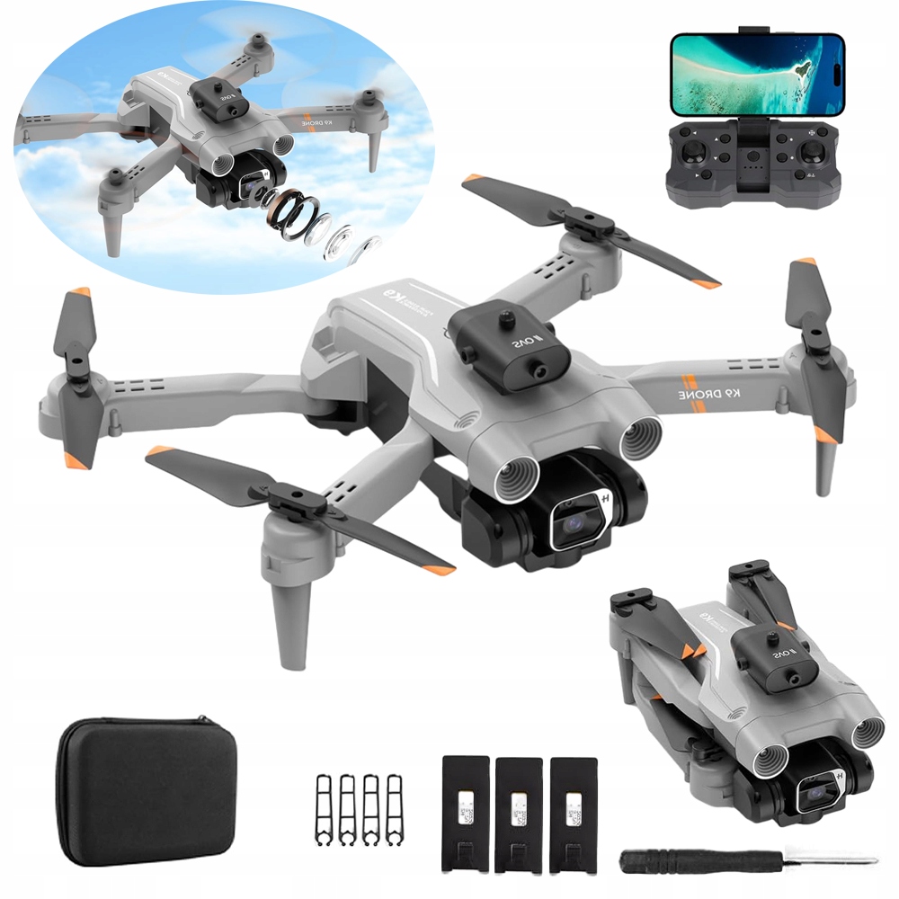 Dron 4K Z 3 Bateriami Inteligentne Unikanie Przeszkód Start Lądowanie 15MIN