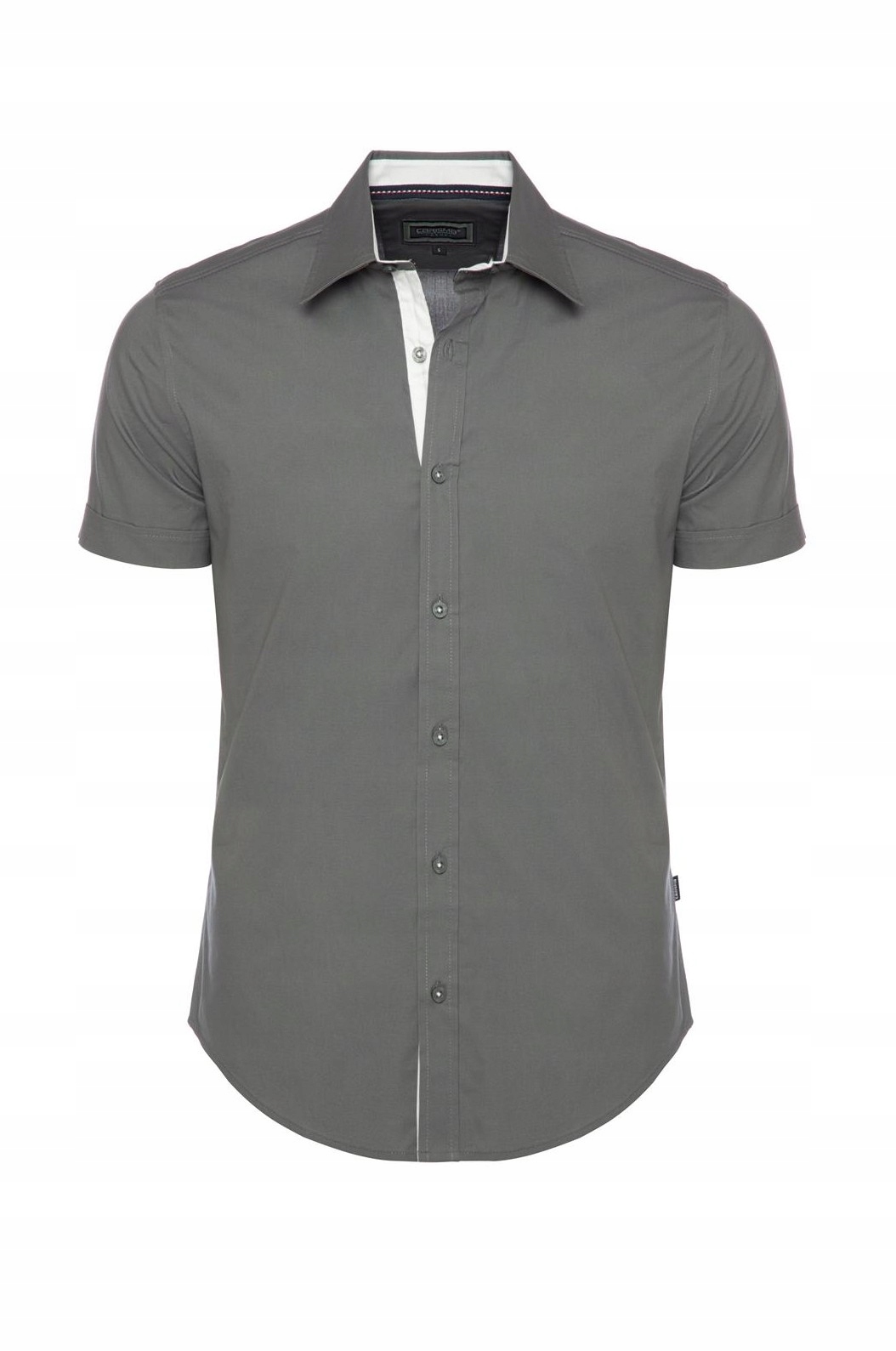 Pánská Košile Klasická Hladká Elegantní Šedá XL
