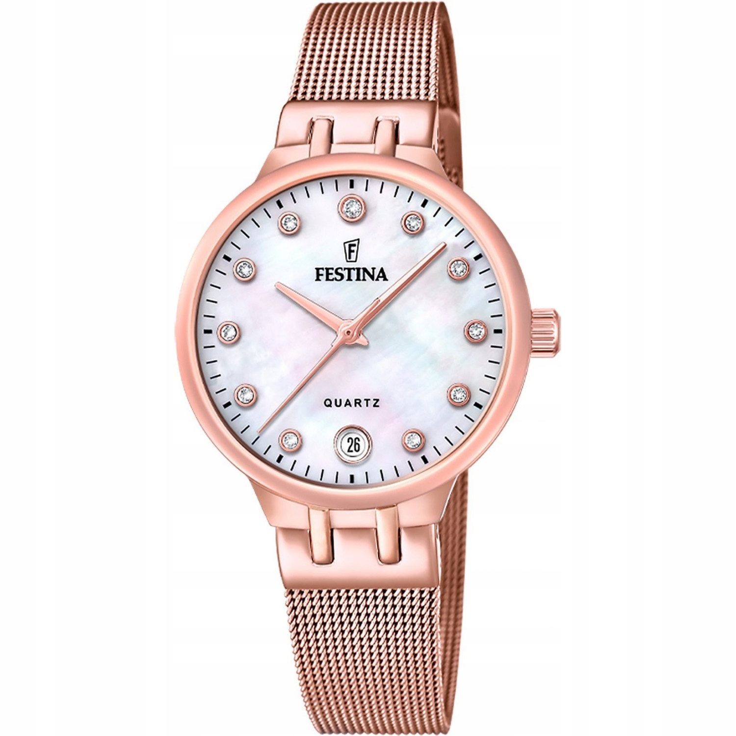 Dámské hodinky Festina F20716-1 Zirkony růžové zlato