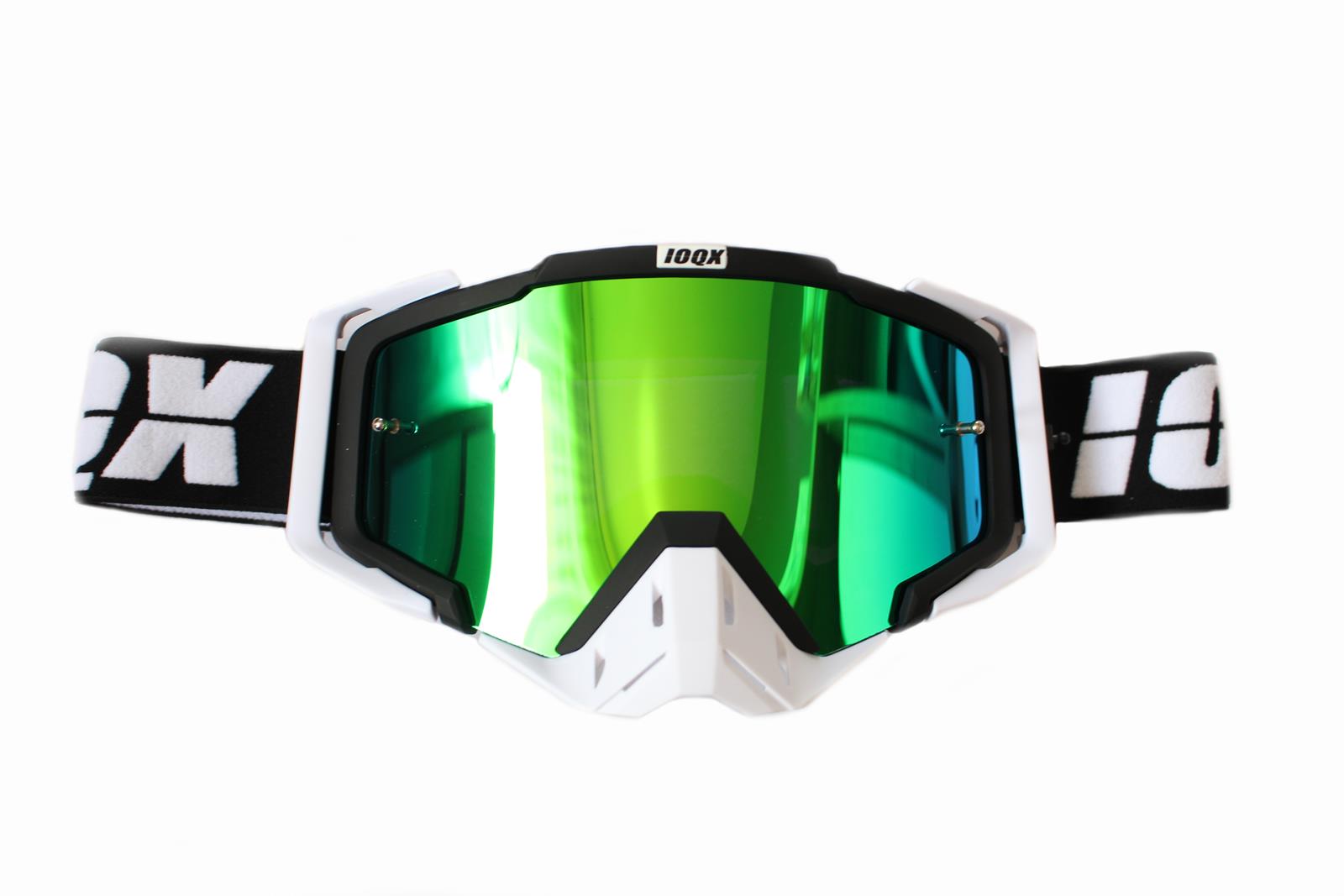 Gogle 10QX Revo Cross Quad Atv Lustrzanka Białe