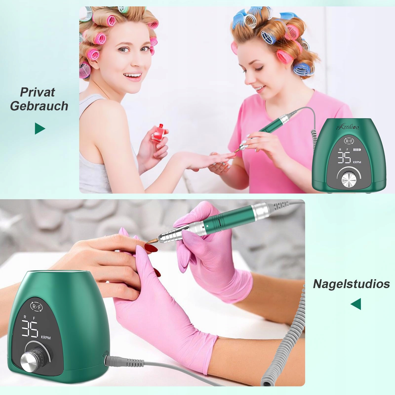 Kredioo Frezarka 35000 RPM Zestaw Manicure LED Dla Profesjonalistów — miniatura 6