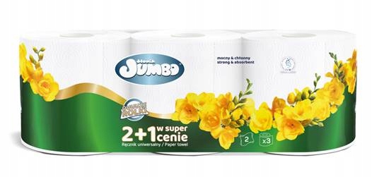 Papírové utěrky Jumbo Elephant, pevné, efektivní, bílé, sada 3 kusů