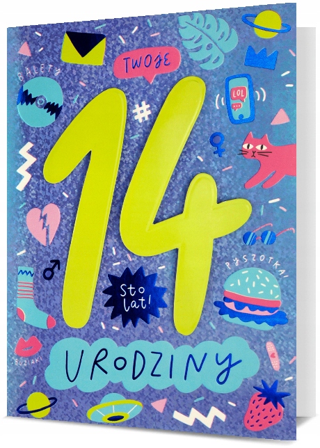 KARTKA NA URODZINY 14 CZTERNASTE URODZINY HM 2460