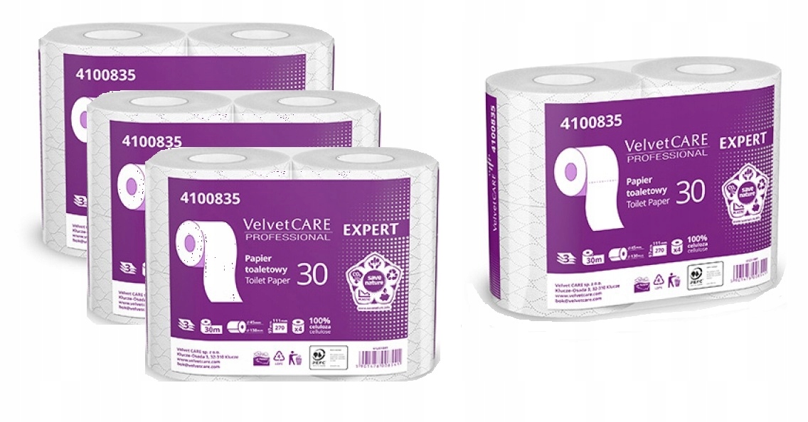 

Velvet Expert Papier toaletowy 3-warstwy 4x4rolki