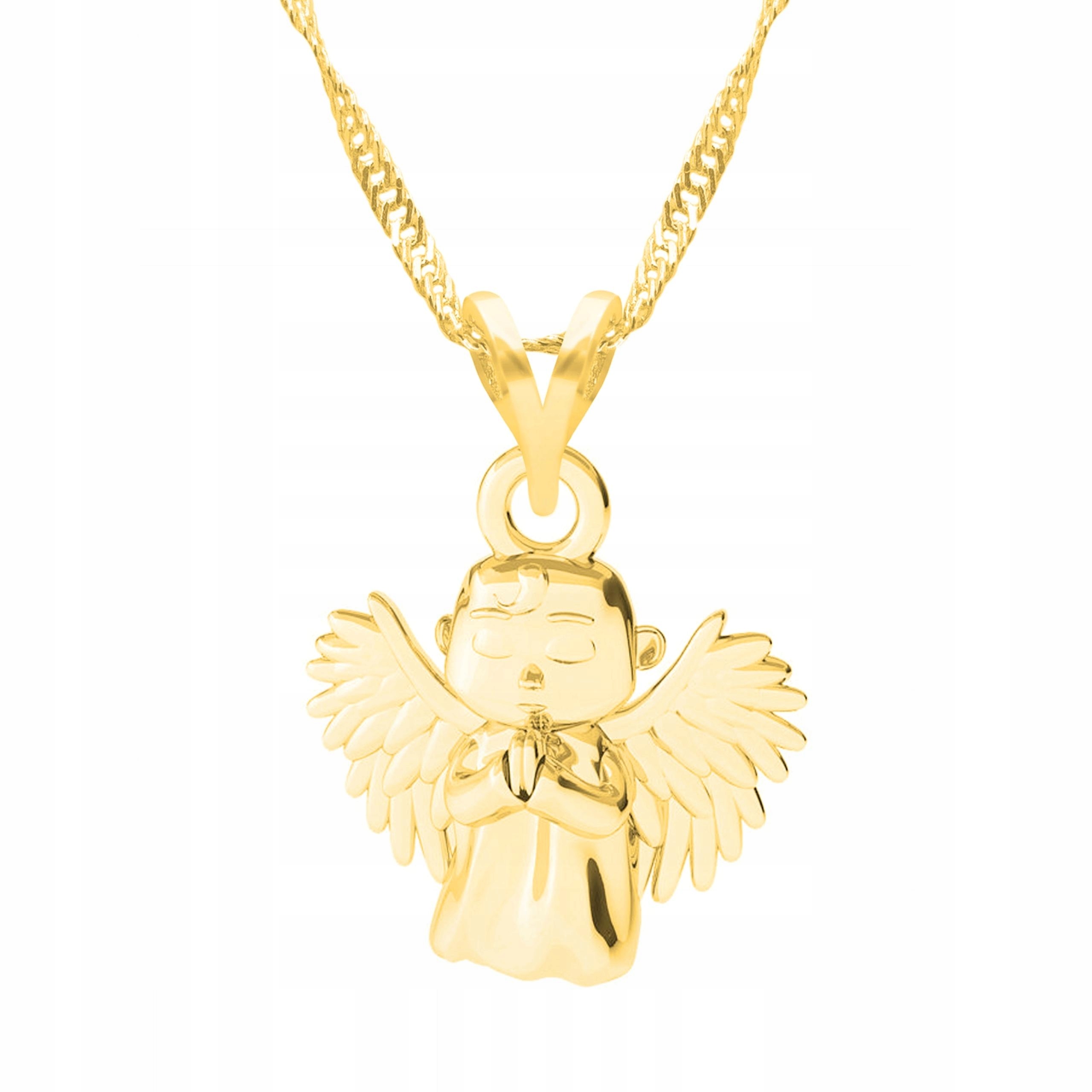 Zlatý náhrdelník s andělem Anděl strážný Angel Stříbro 925