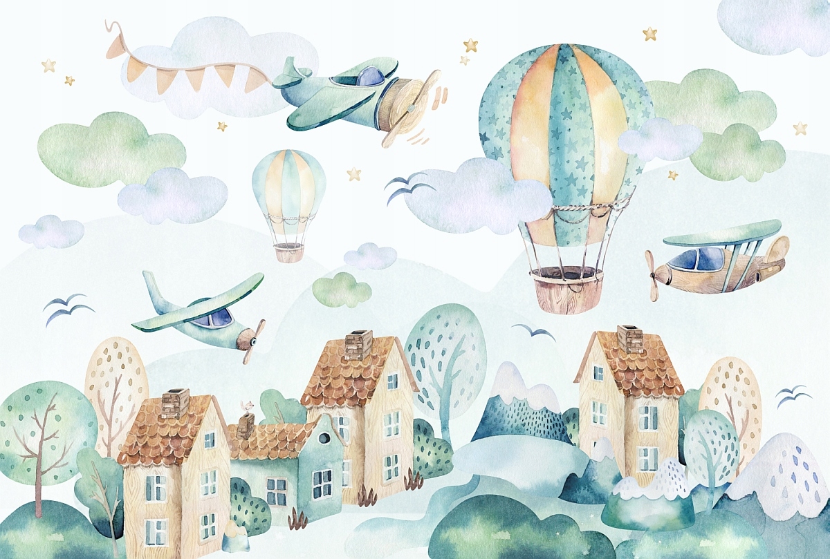 

Tapeta transport air balony samoloty Na Wymiar
