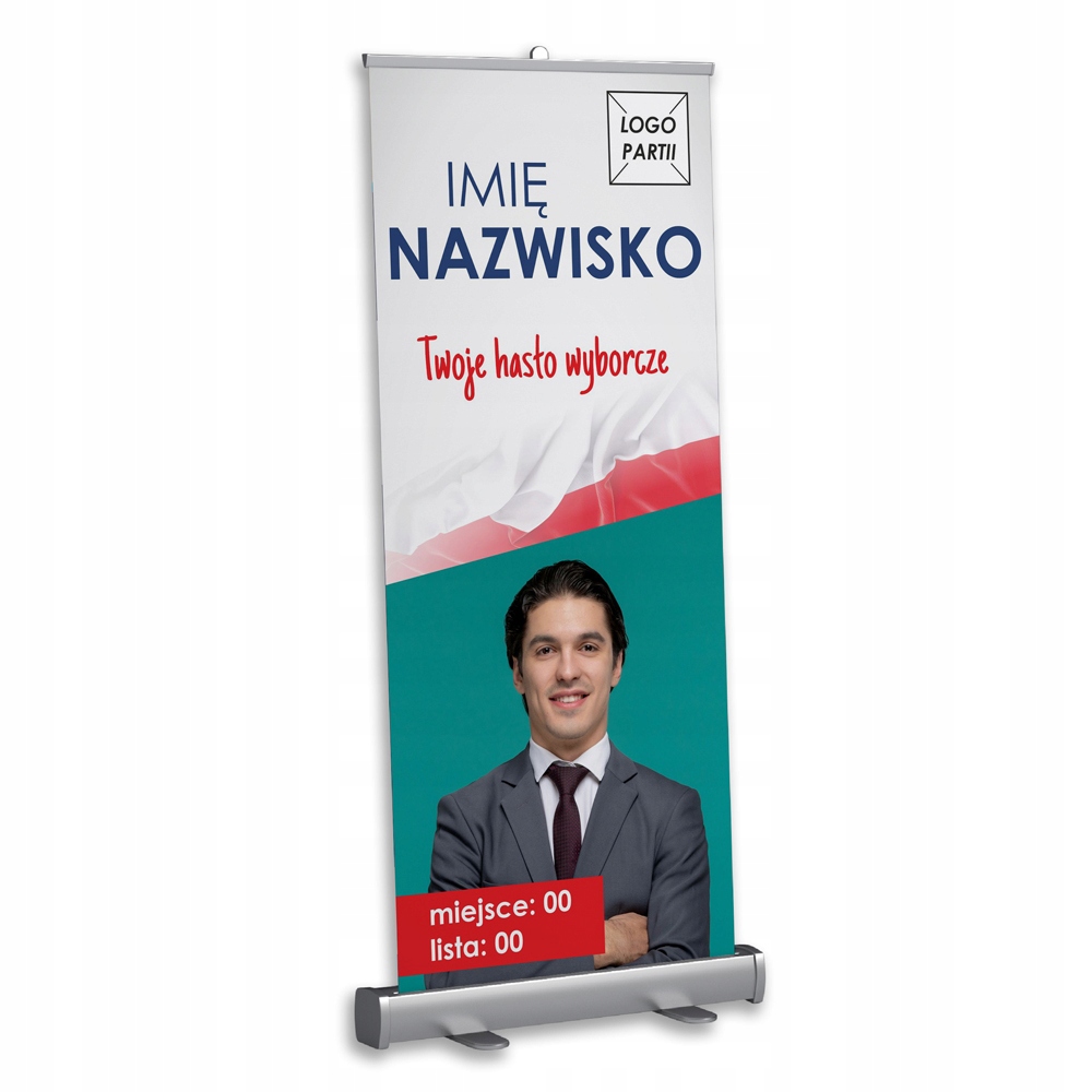 ROLLUP WYBORCZY 85x200 ROLL-UP WYBORY TWÓJ PROJEKT SZABLONY REKLAMA Marka inna