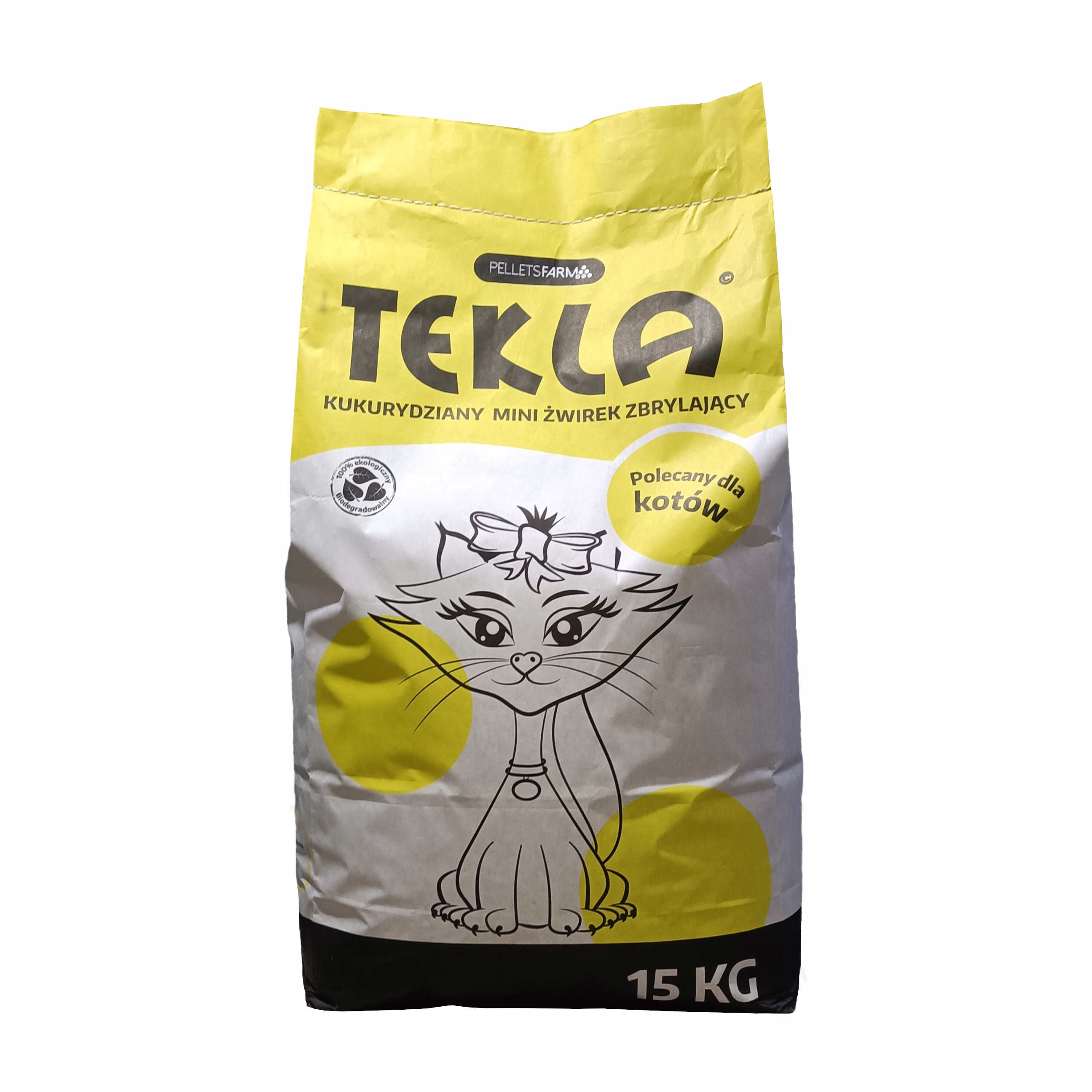 Levně Ekologické hrudkující kukuřičné Stelivo pro kočky Tekla 15 kg