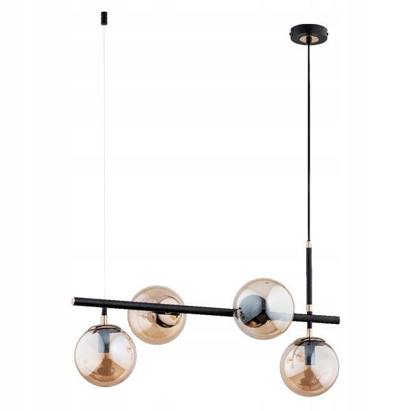 Horizontálny luster Fiore čierno-medová lampa, alternatívny štýl do štúdia