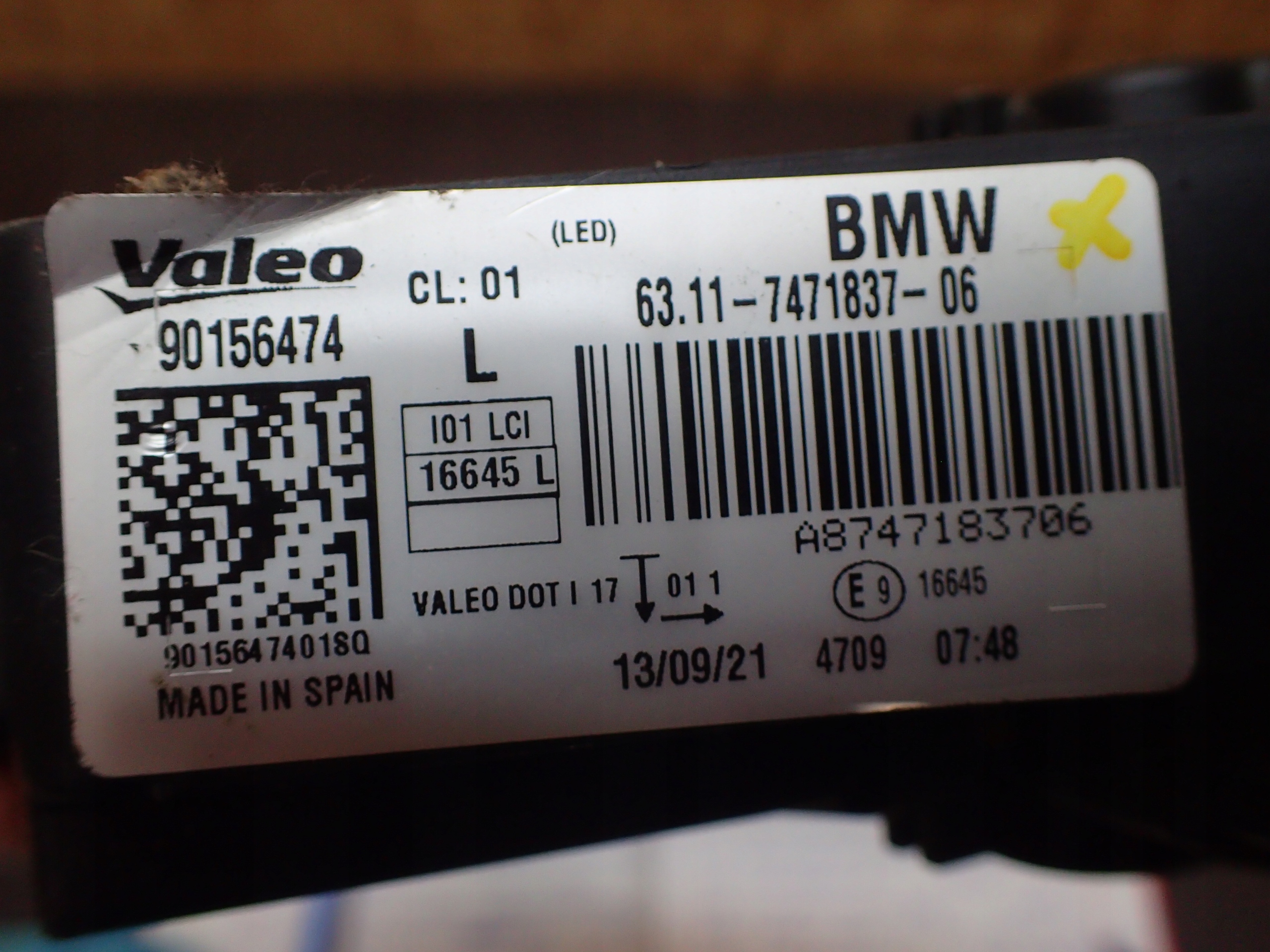 NEBELSCHEINWERFER LINKS BMW I3 LIFT LED 63117471837-06