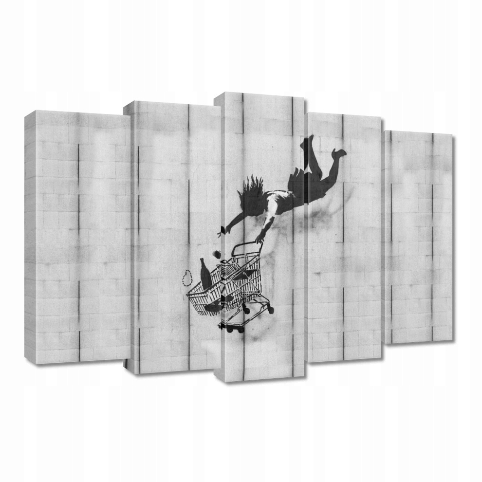 

Obrazy 70x50 Banksy koszyk