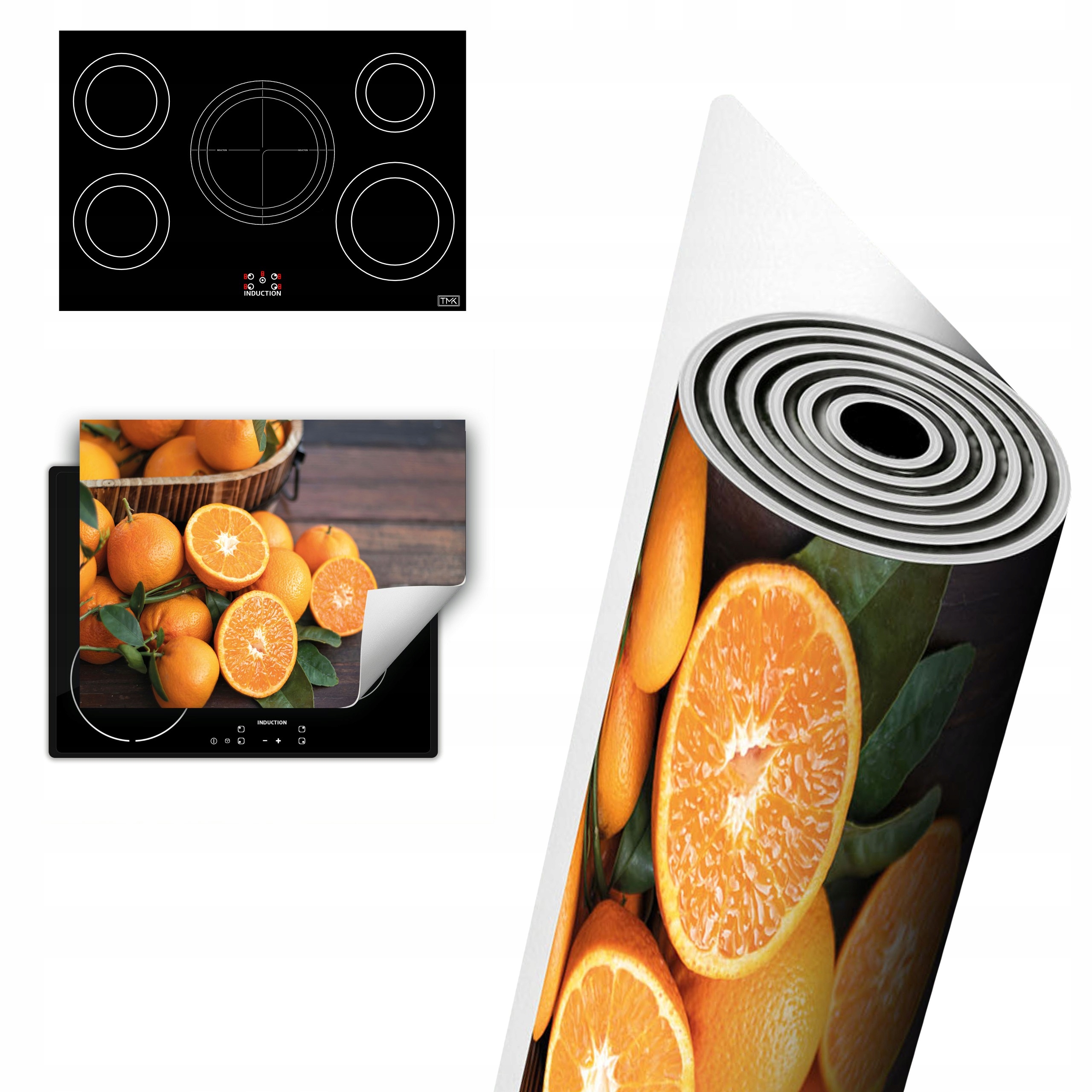 Vinylová Ochrana Na Indukci Desky 80x52 oranžová