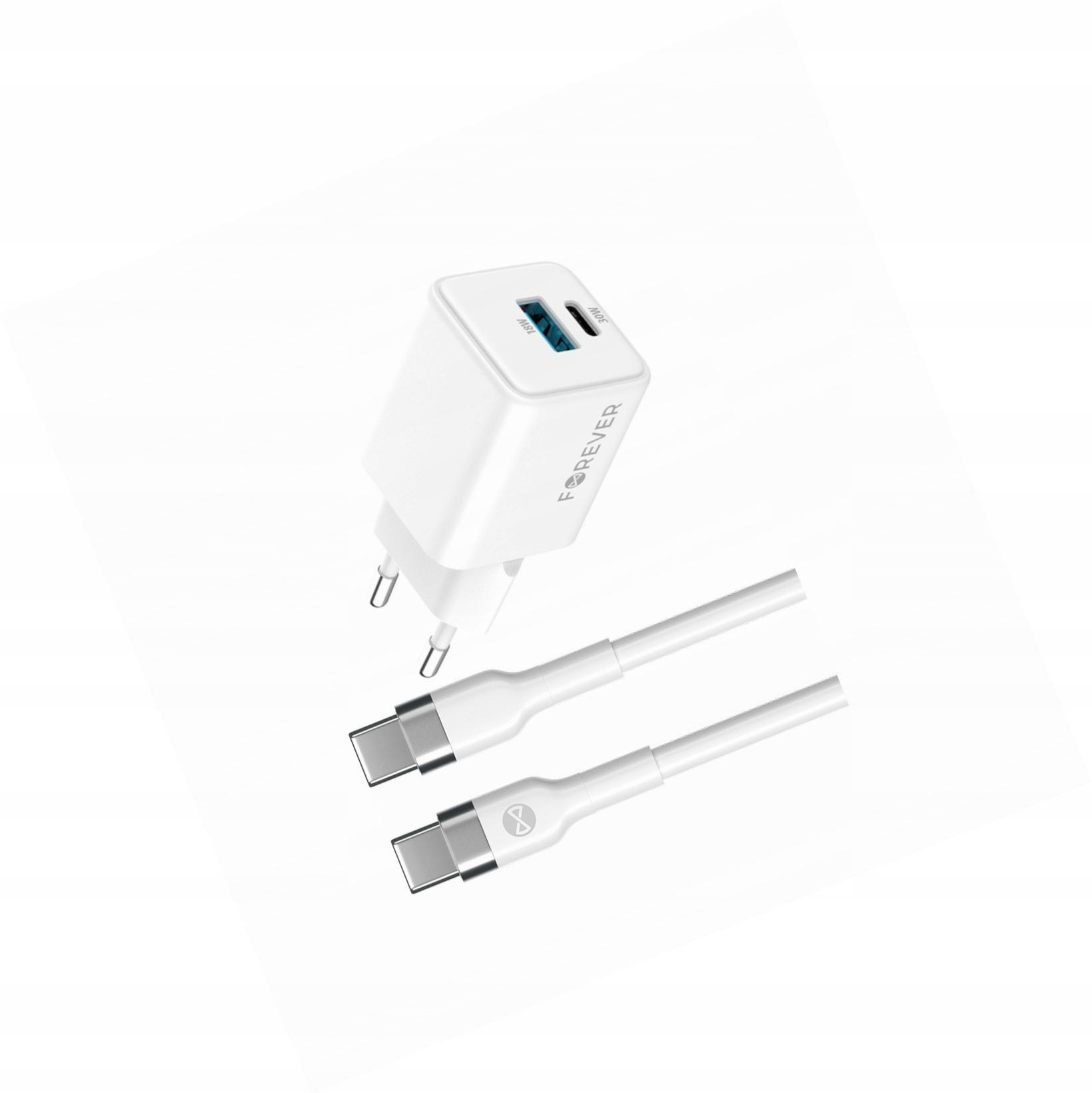 Szybka ładowarka GaN 30W Usb i Usb-c z kablem do Motorola Moto E32
