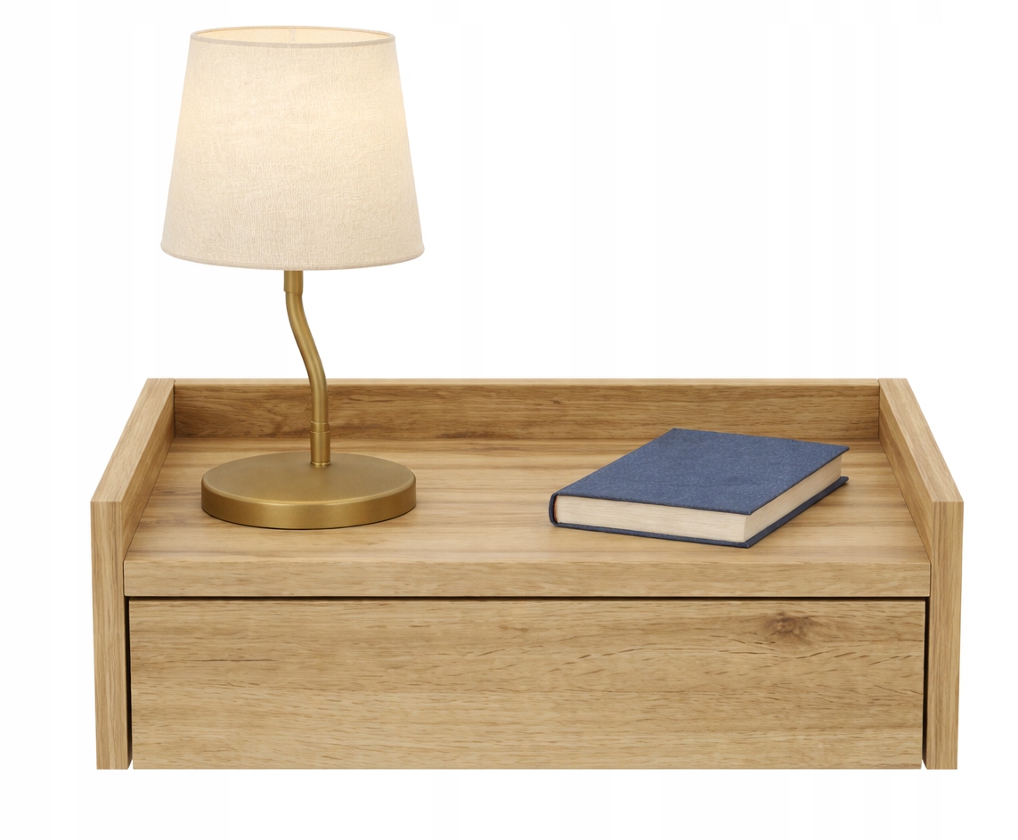 Závesný nočný stolík Nuvia 45 dub wotan, závesná nástenná skrinka 45x35