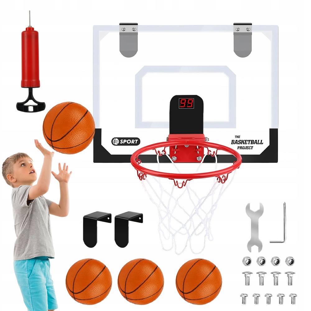 15W1 Mini Kosz Do Koszykówki Z 4 Koszykówki Licznik Punktów Dla Dzieci