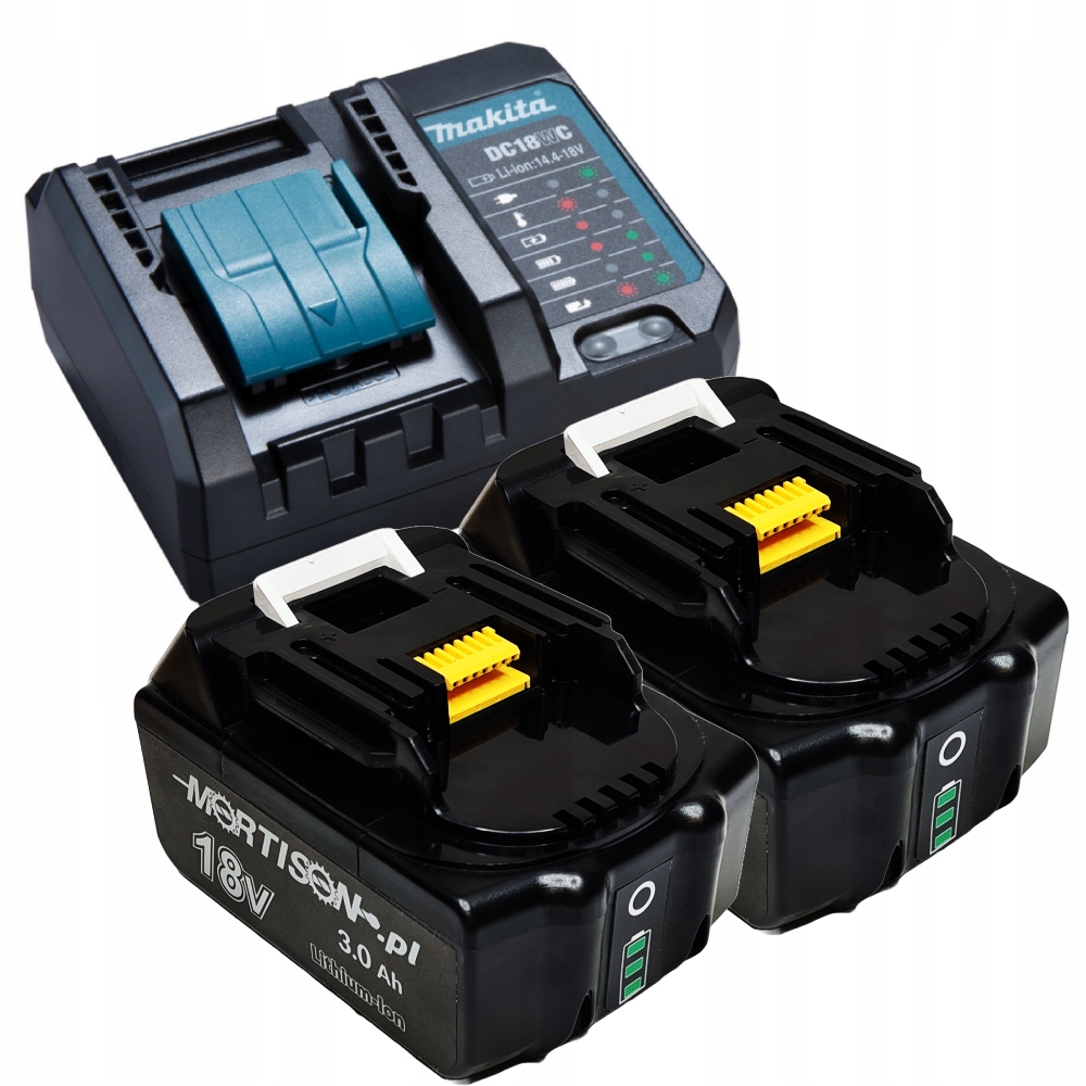 Zestaw zasilający Makita DC18WC 2x Akumulator Mortison 18V 3Ah BL1830B