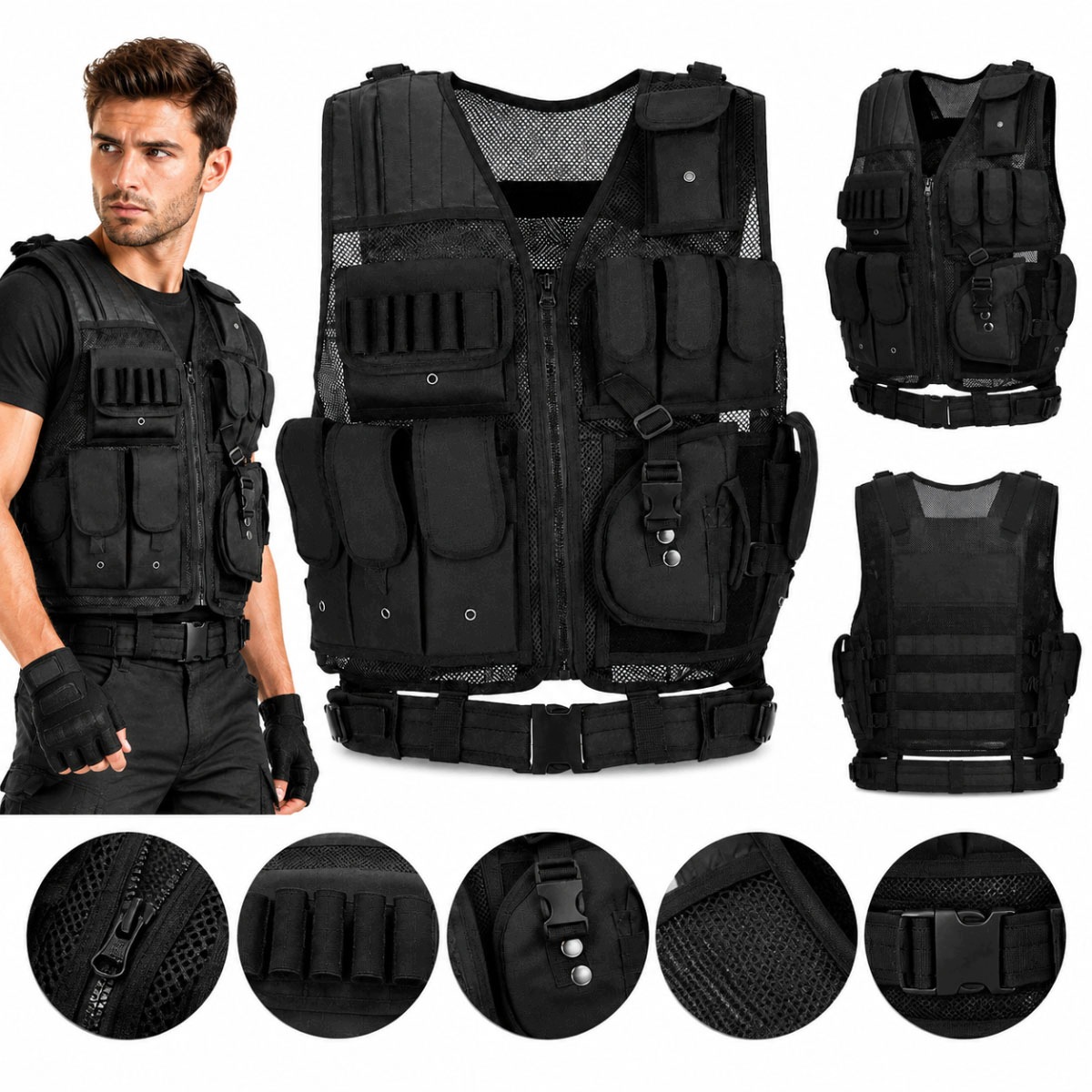 Kamizelka Taktyczna Typu Plate Carrier Na Wkłady Balistyczne Czarna