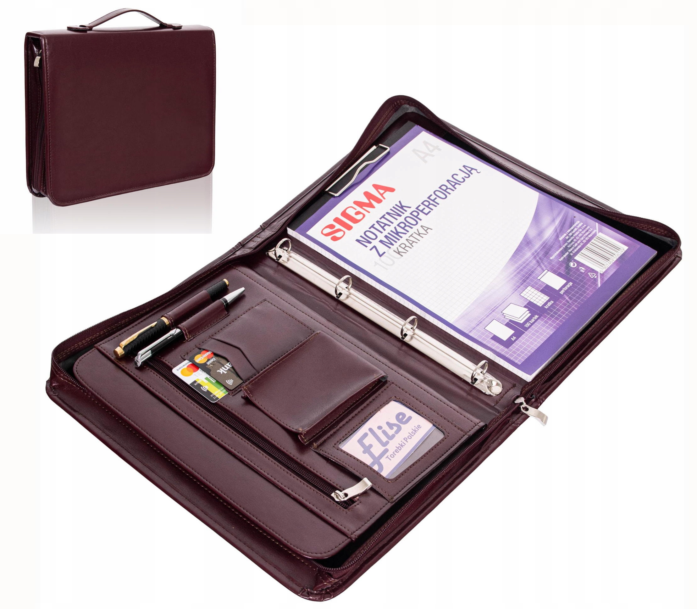 

Aktówka Organizer Biwuar Teczka A4 BW01 Bordo