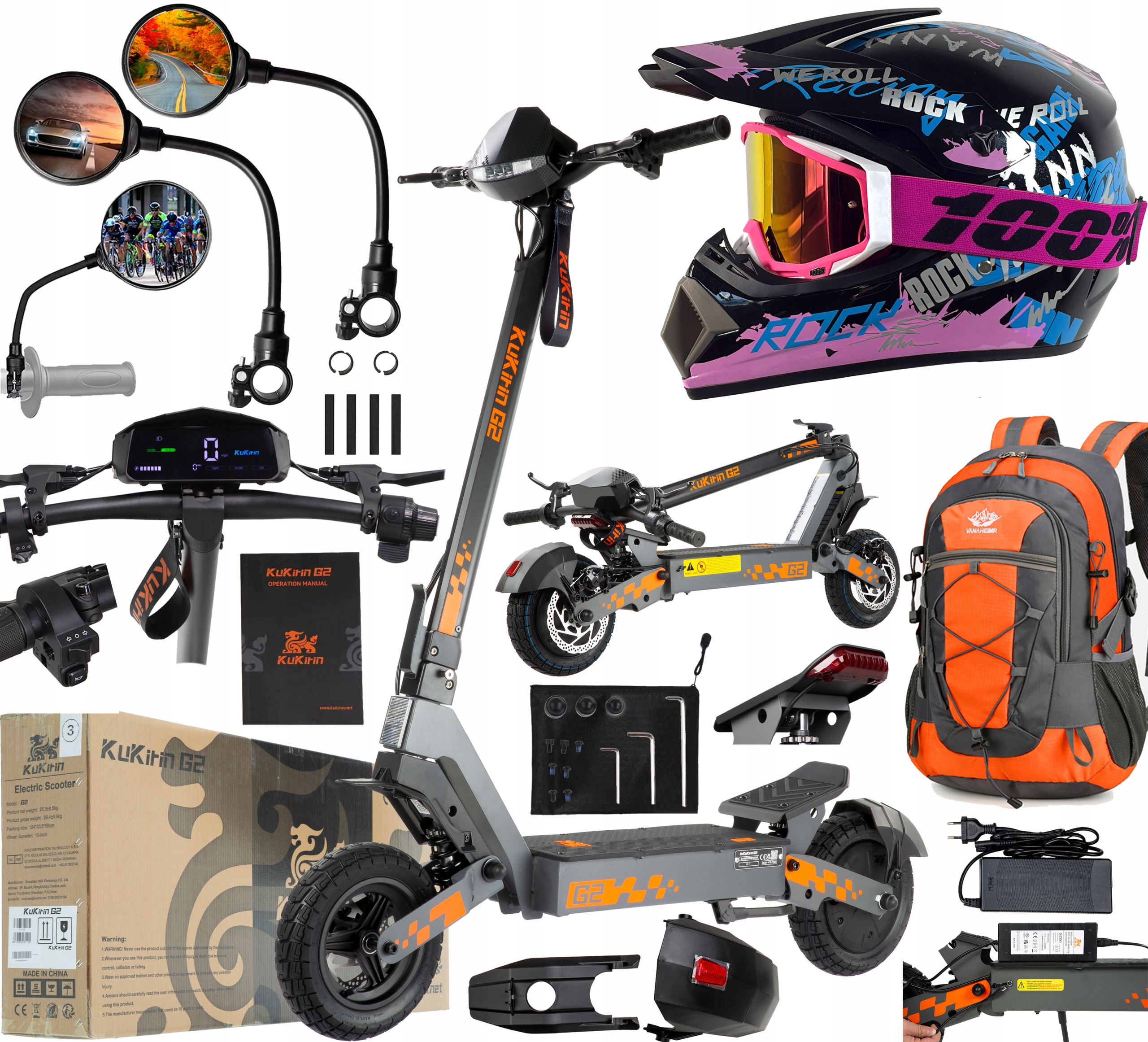 2026 KuKirin G2 elektrická vozidla 800W 45KM/H 48V 15Ah 55KM 10" +Dárek