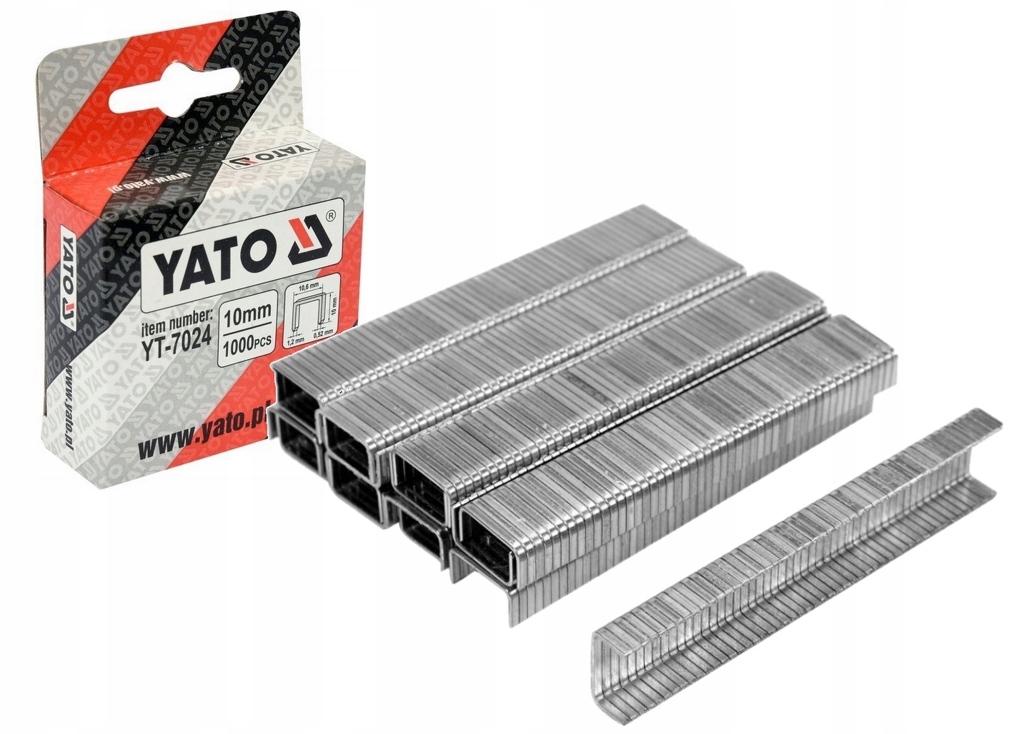 

Zszywki 10mm 1,2mm 10,6mm 1000szt. Yato YT-7024