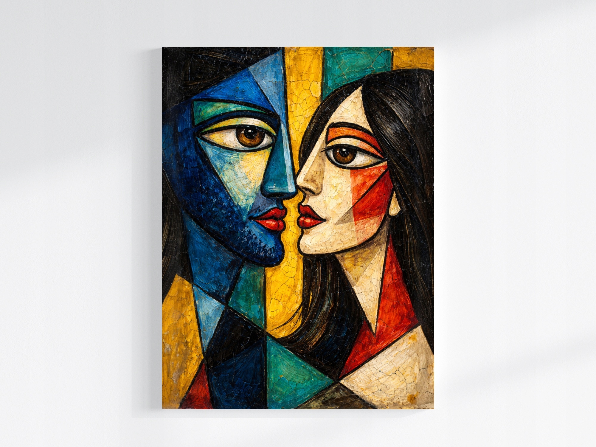 Obraz Na Plátně Canvas Abstrakce Kubismus Pár Žena Muž 60x80