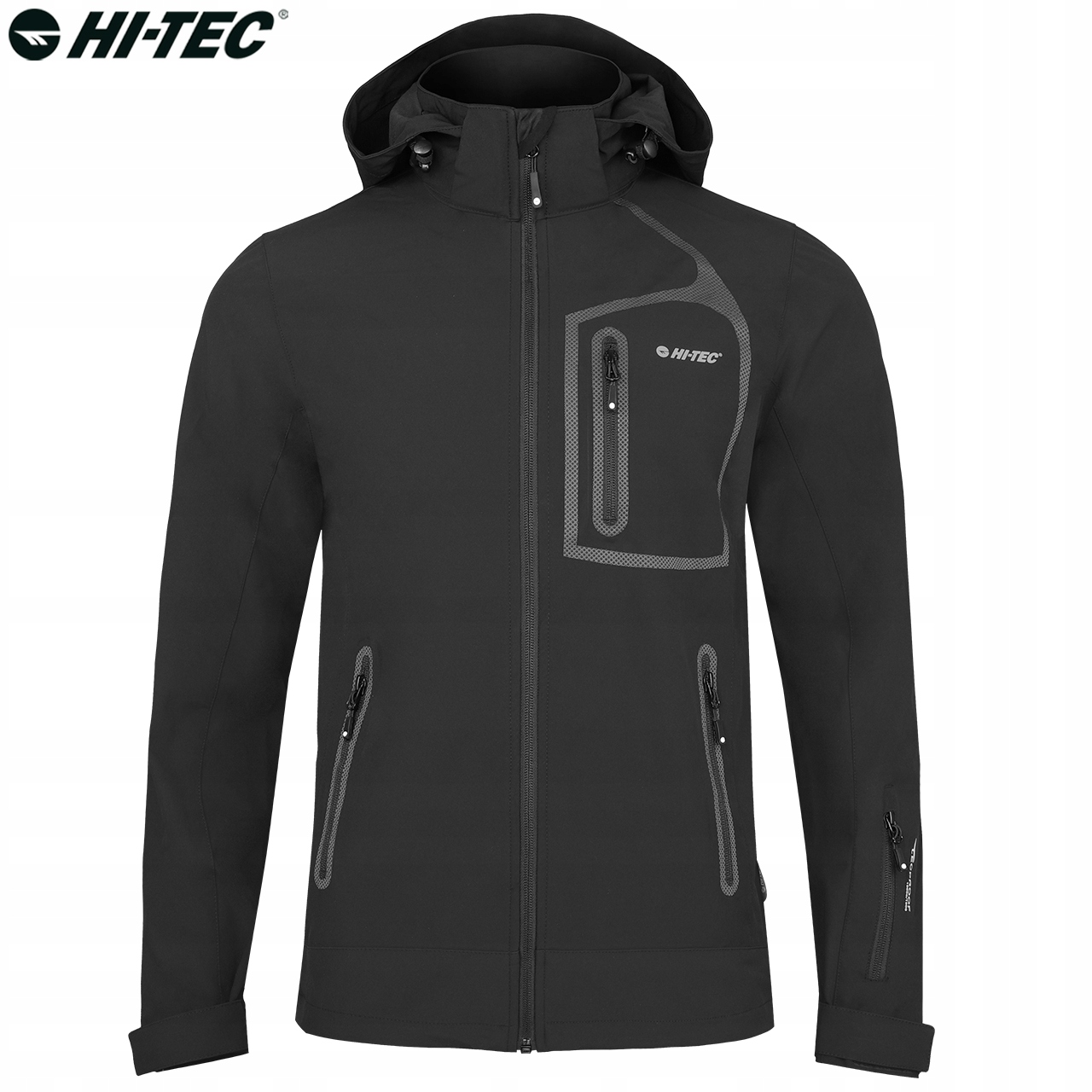 Kurtka Męska Softshell Hi-Tec Nils Wodoodporna Rozpinana Czarna XL Model Nils