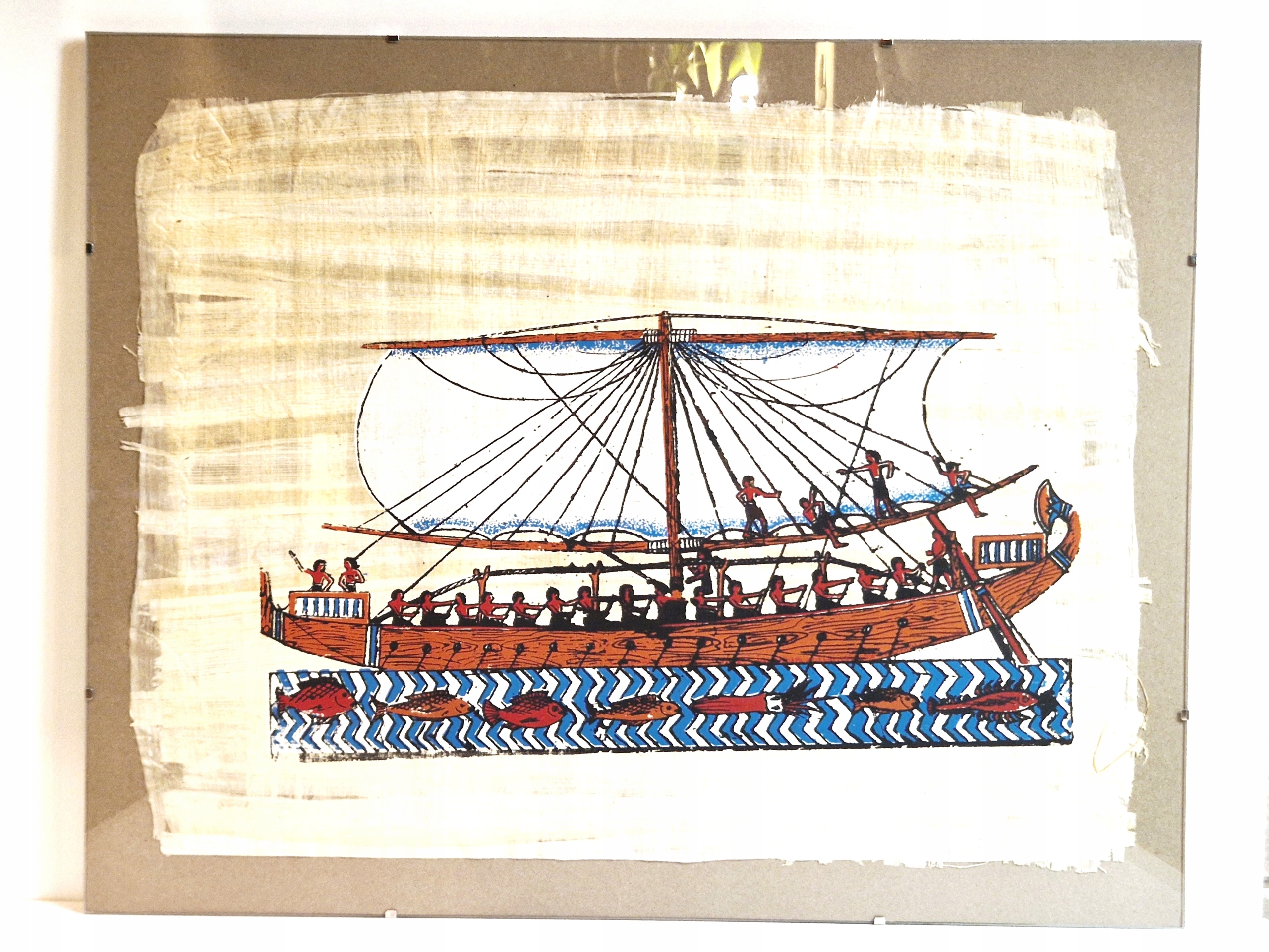 50,0 cm x 40,0 cm / PAPIRUS - OBRAZ W ANTYRAMIE - PAMIĄTKA Z EGIPTU /88721