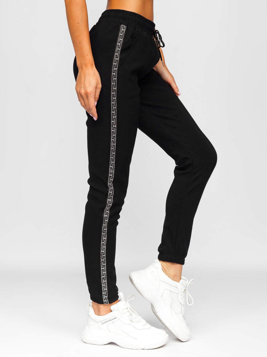 

Spodnie Damskie Dresowe Czarne W6983 Denley_xl