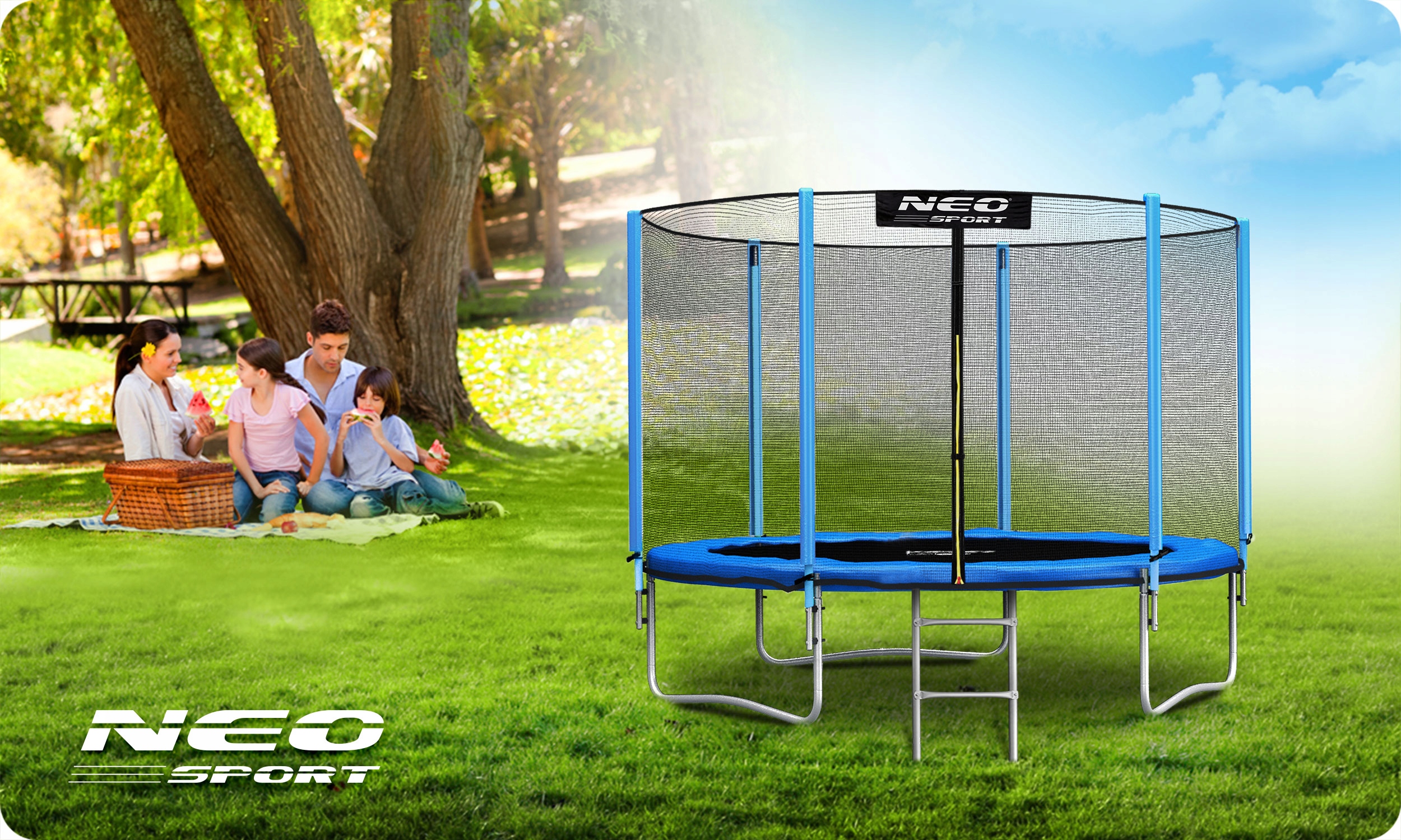 TRAMPOLINA OGRODOWA DLA DZIECI DRABINKA 183cm 6ft Liczba nóżek 3