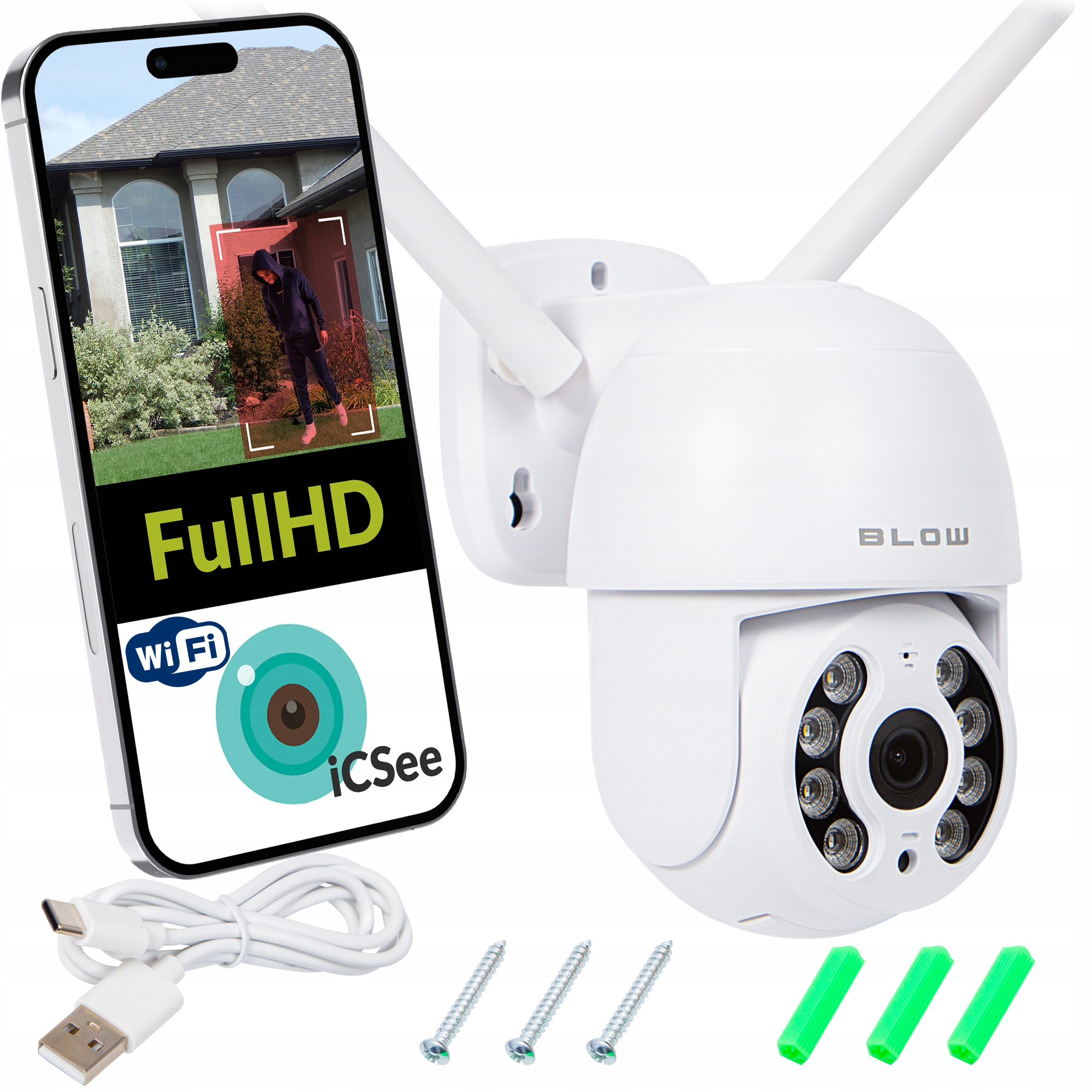 KAMERA WIFI OBROTOWA ZEWNĘTRZNA IP 2MP FullHD ZOOM IP66 ICSEE SMART PTZ