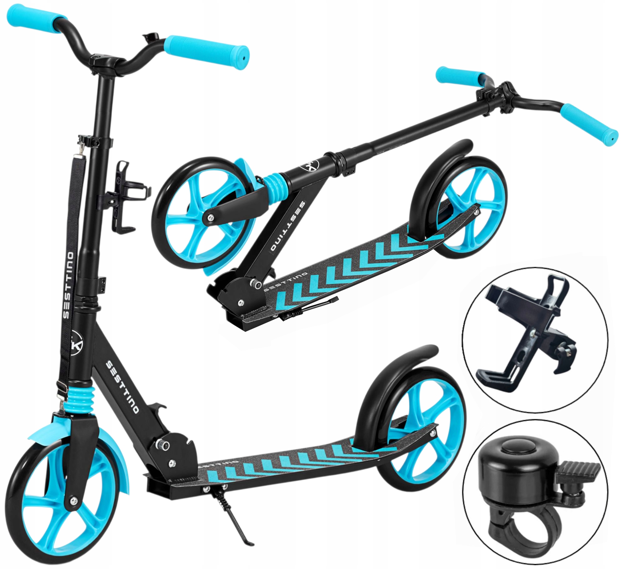 Duża Składana Hulajnoga Miejska Sesttino Shadow Dla Dzieci Bezpieczna