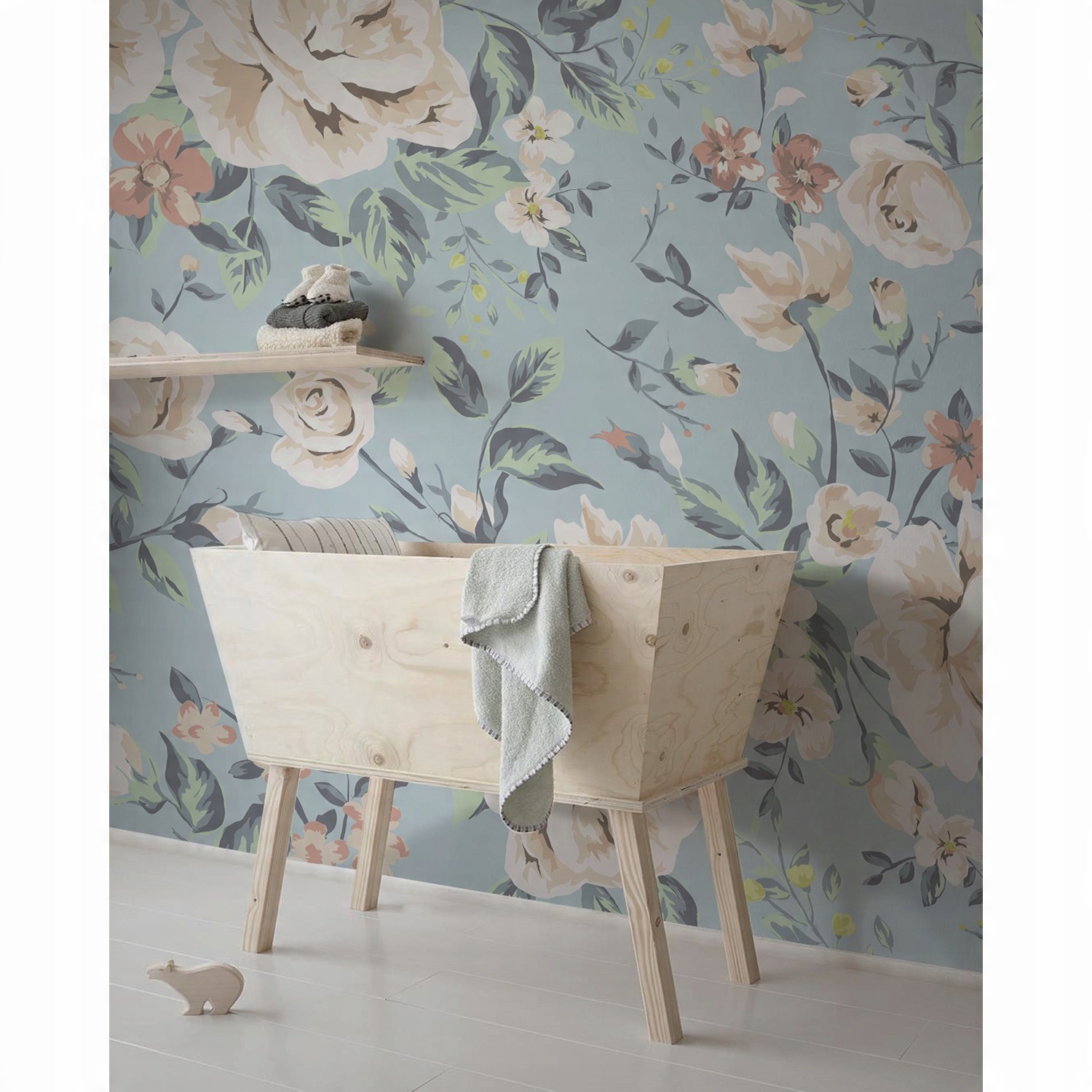 

Tapeta ścienna Vintage pastelowe kwiaty 250x250 cm