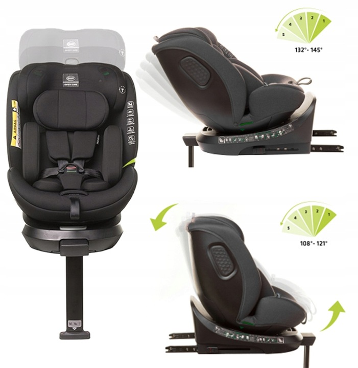 FOTELIK SAMOCHODOWY i-SIZE ISOFIX OBROTOWA PLATFORMA 360° RWF 15x REGULACJA Model enzo