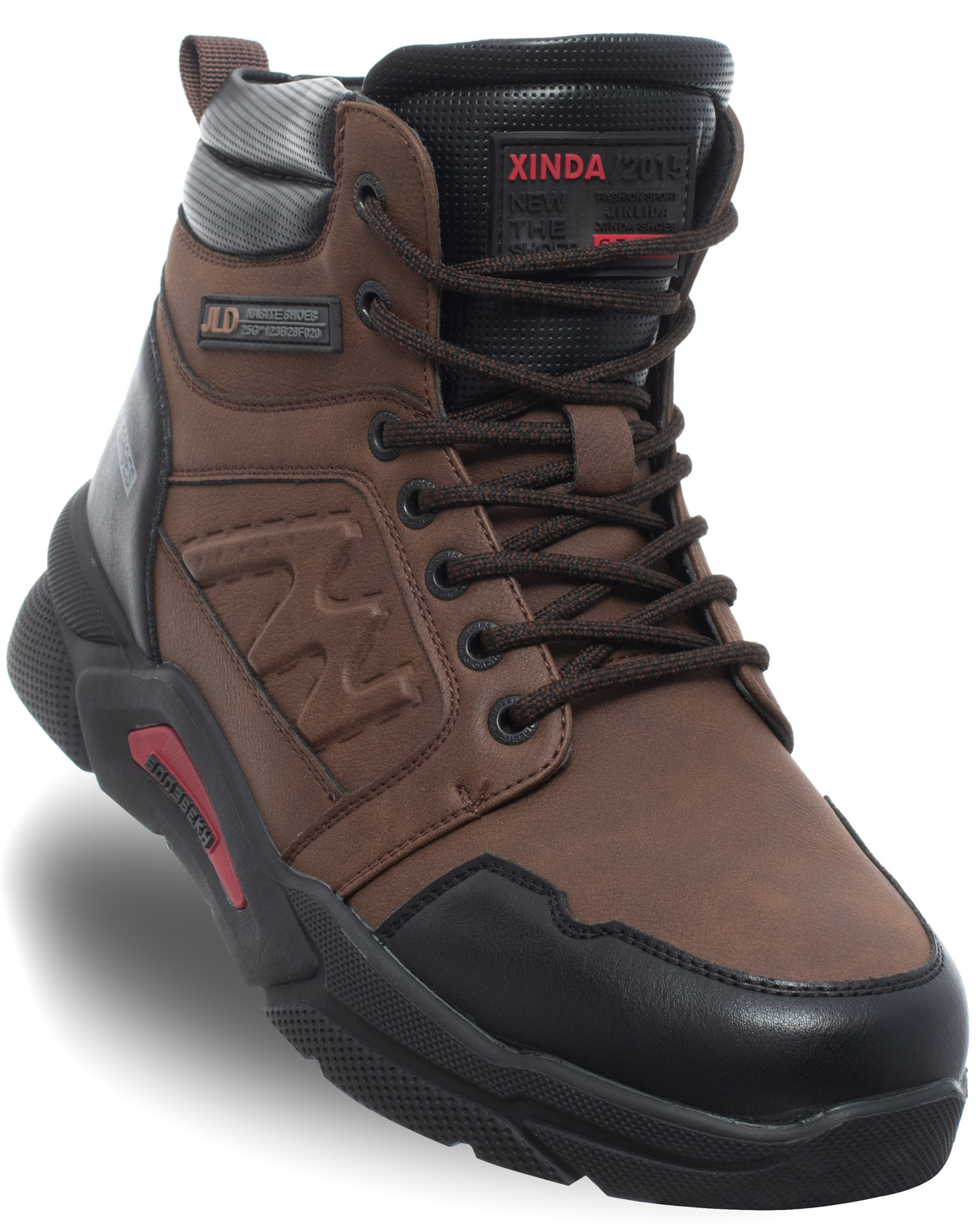 Pánské zimní trekové boty na zip, pohodlné, hnědé, zip na zimu