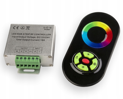 

Sterownik Rgb Led radiowy Rf 12V 18A 216W dotykowy