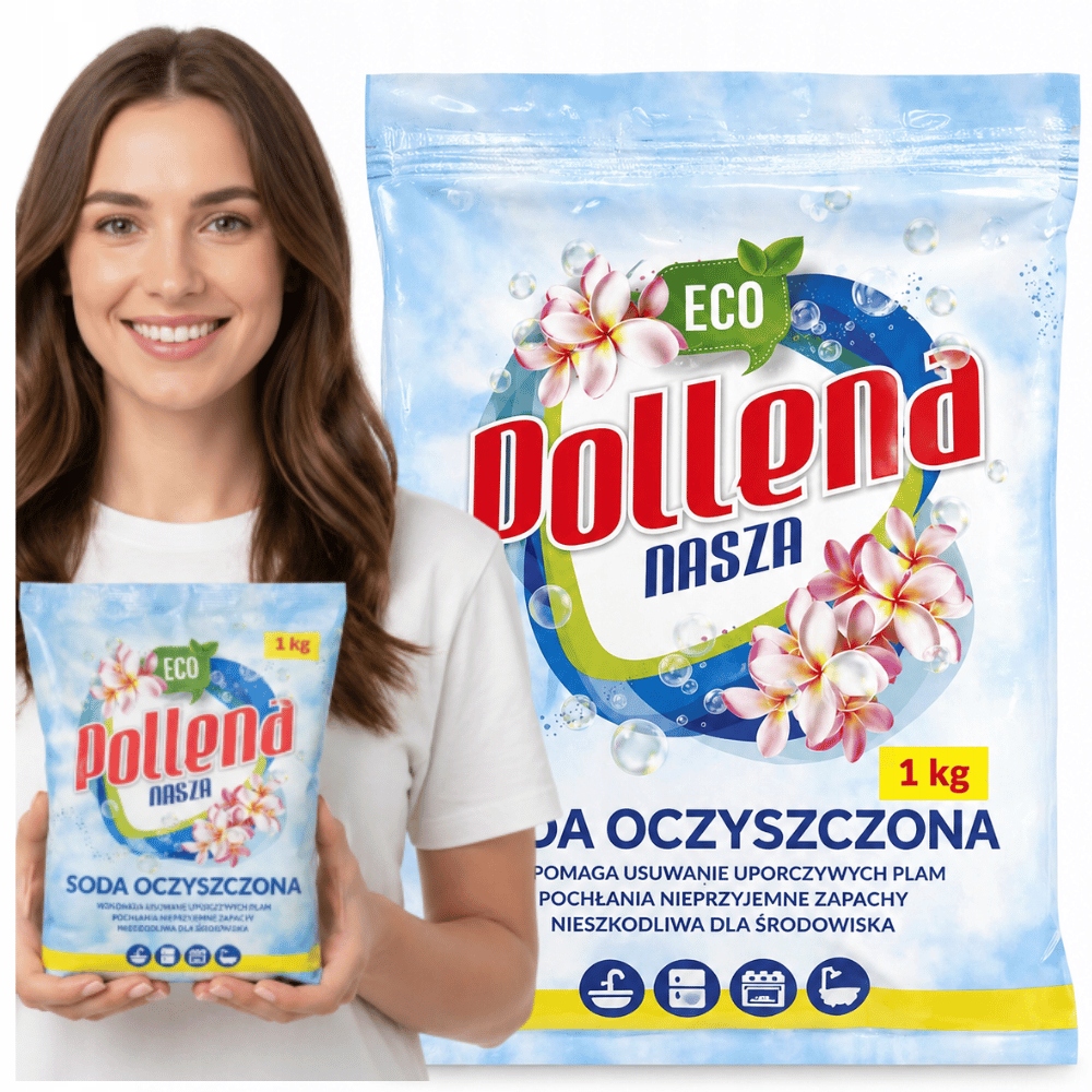 Čištěná Soda Pollena Naše 1KG Na Čištění Prádla karton 10 ks